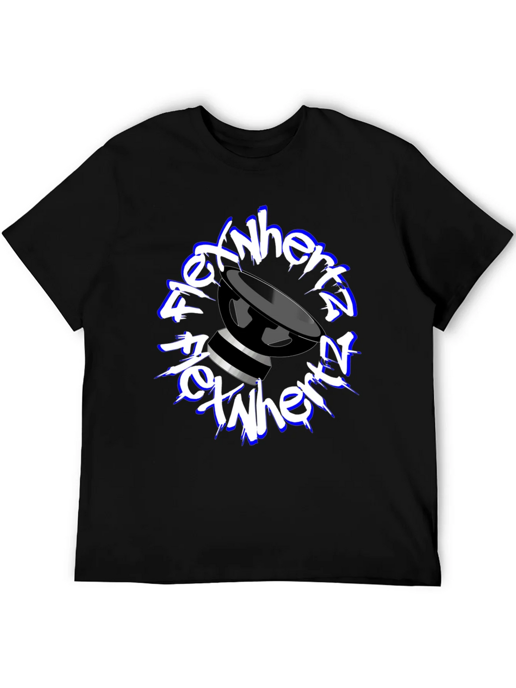 FlexNHertz Black Graphic T-Shirt