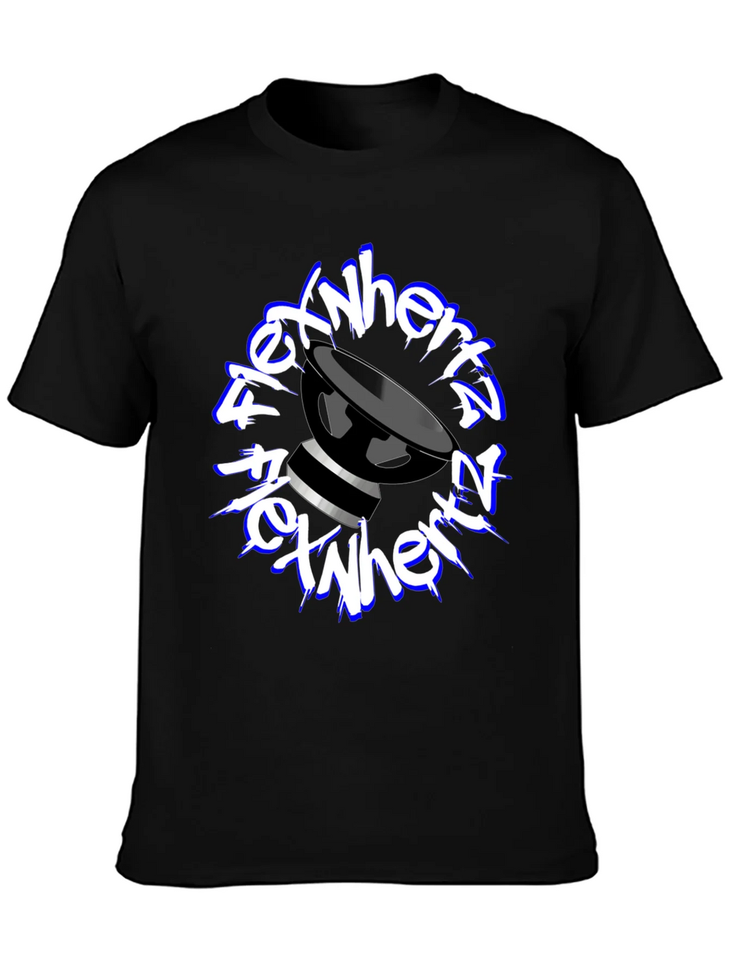FlexNHertz Black Graphic T-Shirt
