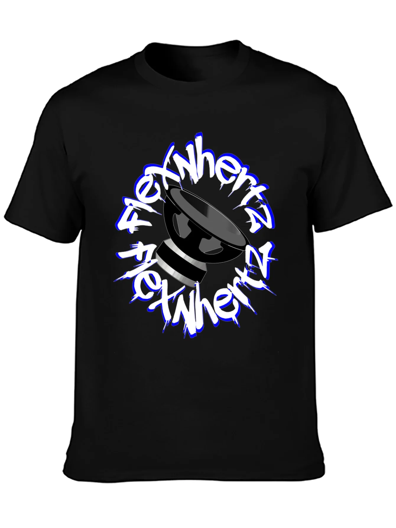 FlexNHertz Black Graphic T-Shirt