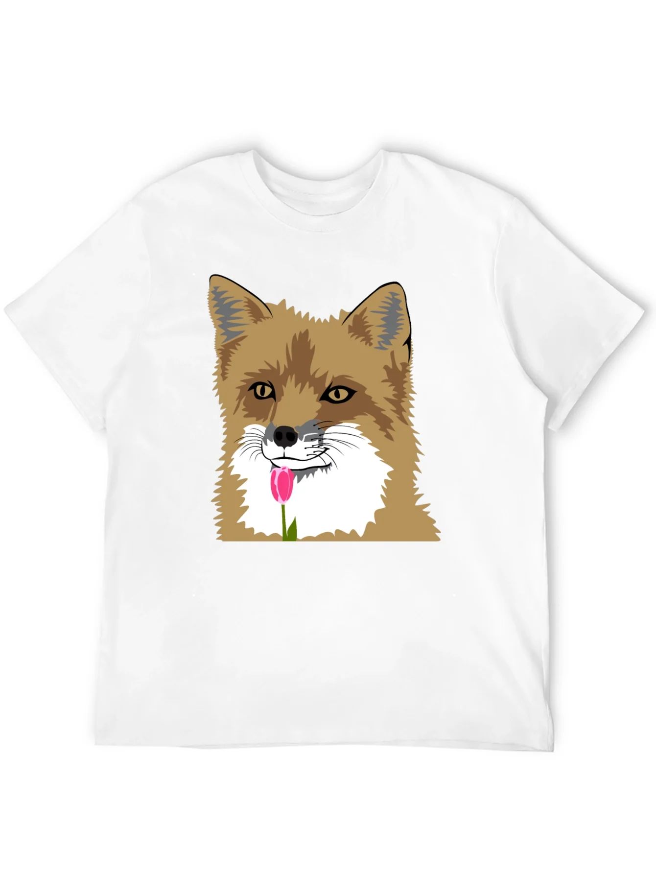 Fox & Tulip Graphic Tee - Mens Black Short Sleeve Shirt