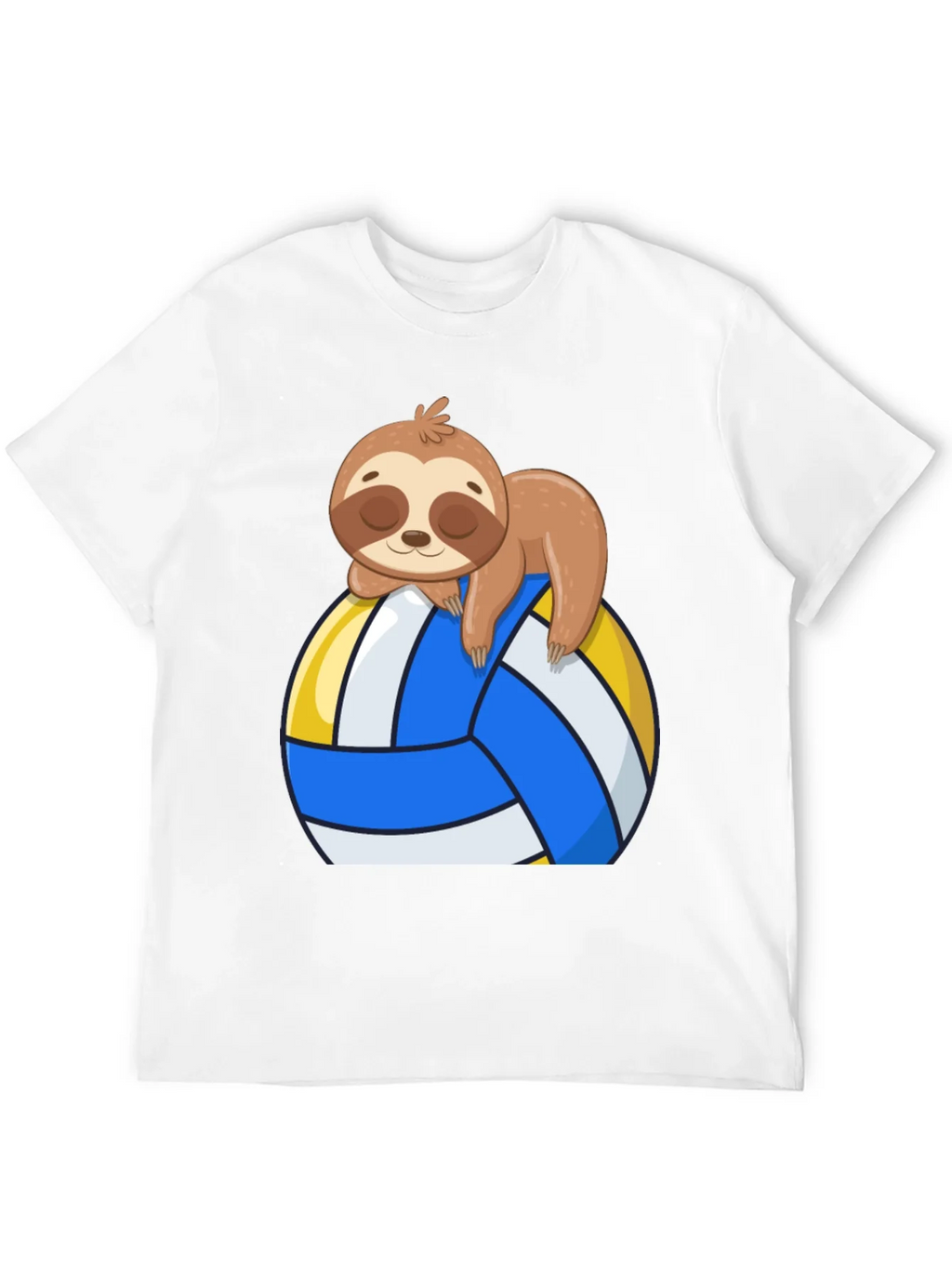 Sloth Volleyball T-Shirt - Cute Cartoon Sloth Design