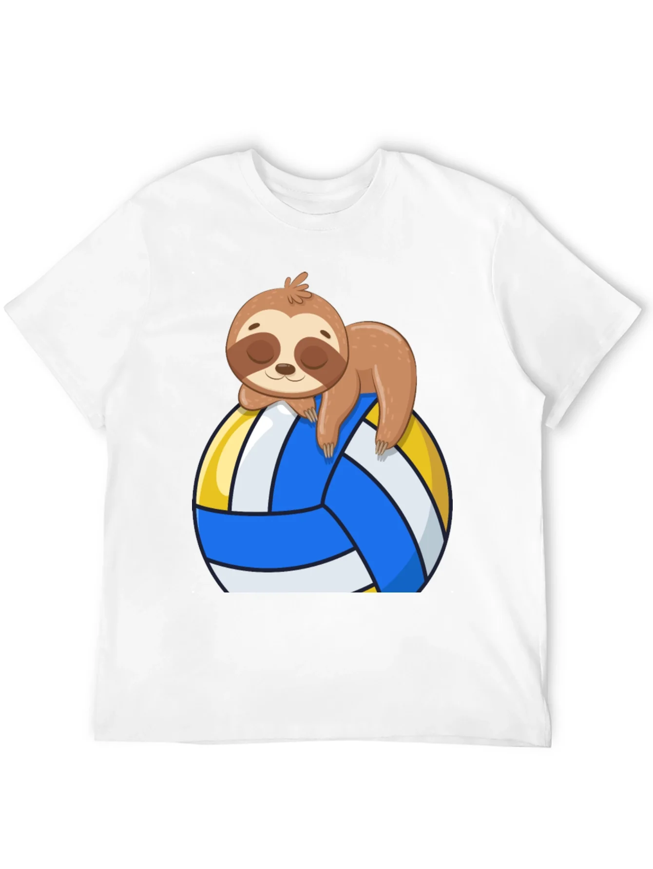 Sloth Volleyball T-Shirt - Cute Cartoon Sloth Design