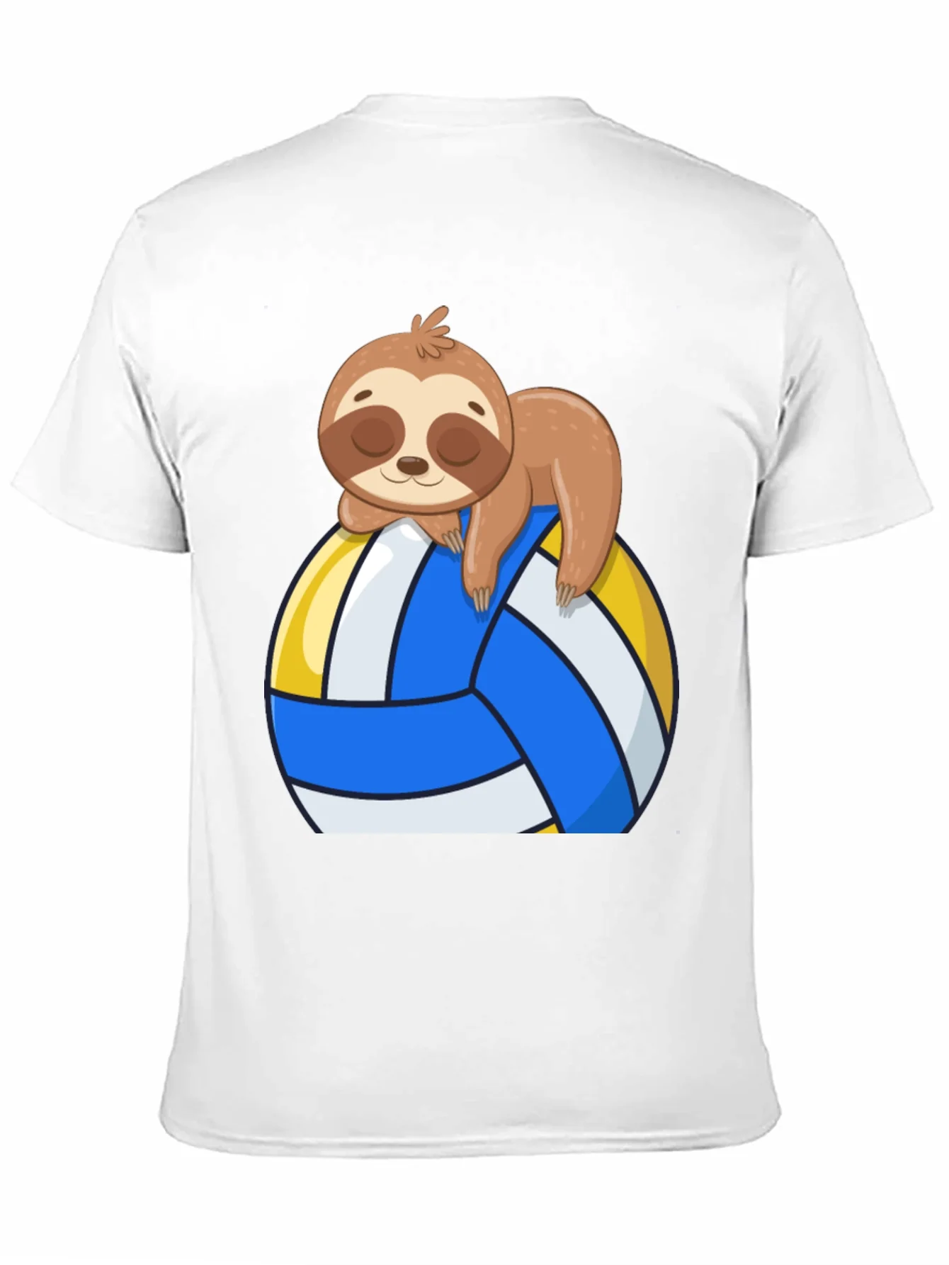 Sloth Volleyball T-Shirt - Cute Cartoon Sloth Design