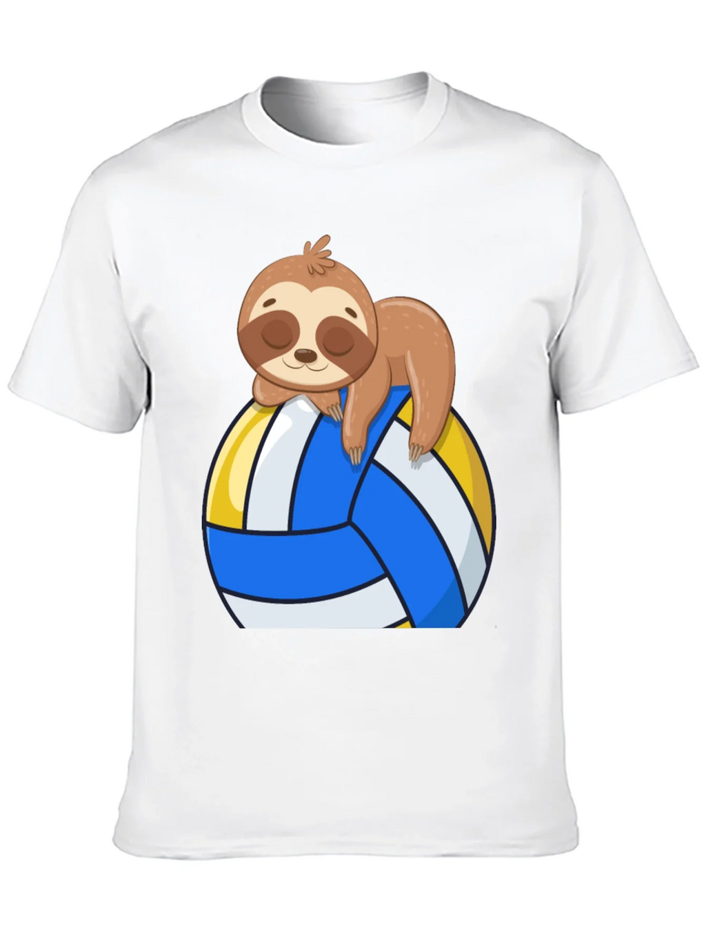 Sloth Volleyball T-Shirt - Cute Cartoon Sloth Design