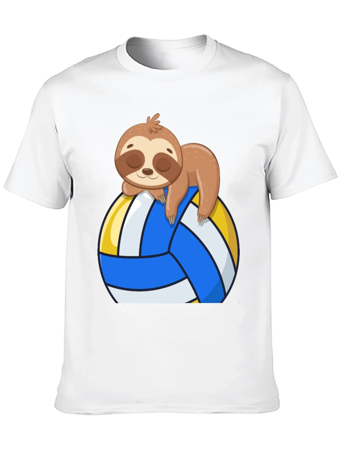 Sloth Volleyball T-Shirt - Cute Cartoon Sloth Design