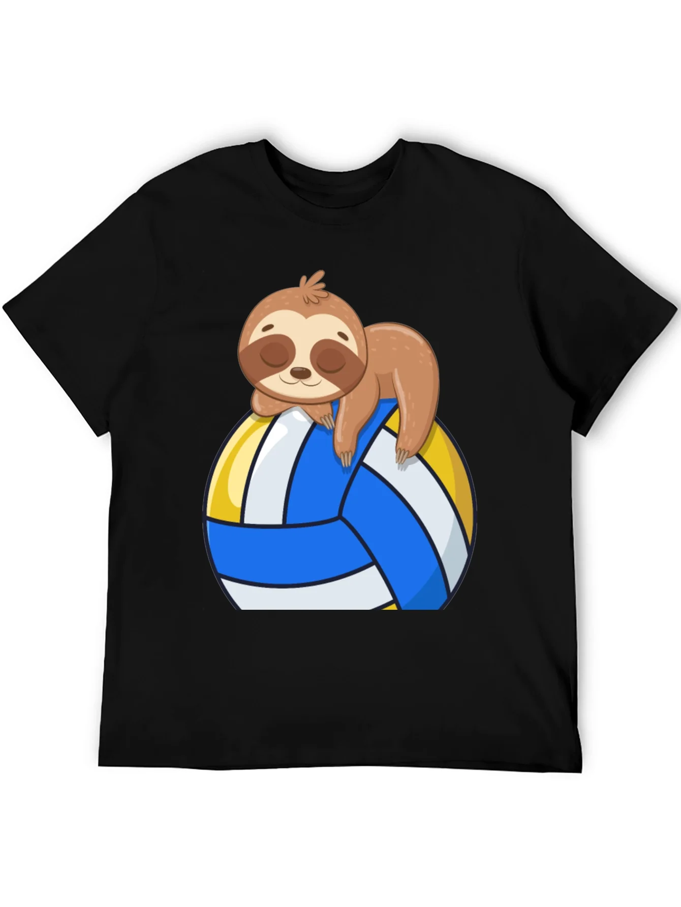 Sloth Volleyball T-Shirt - Cute Cartoon Sloth Design
