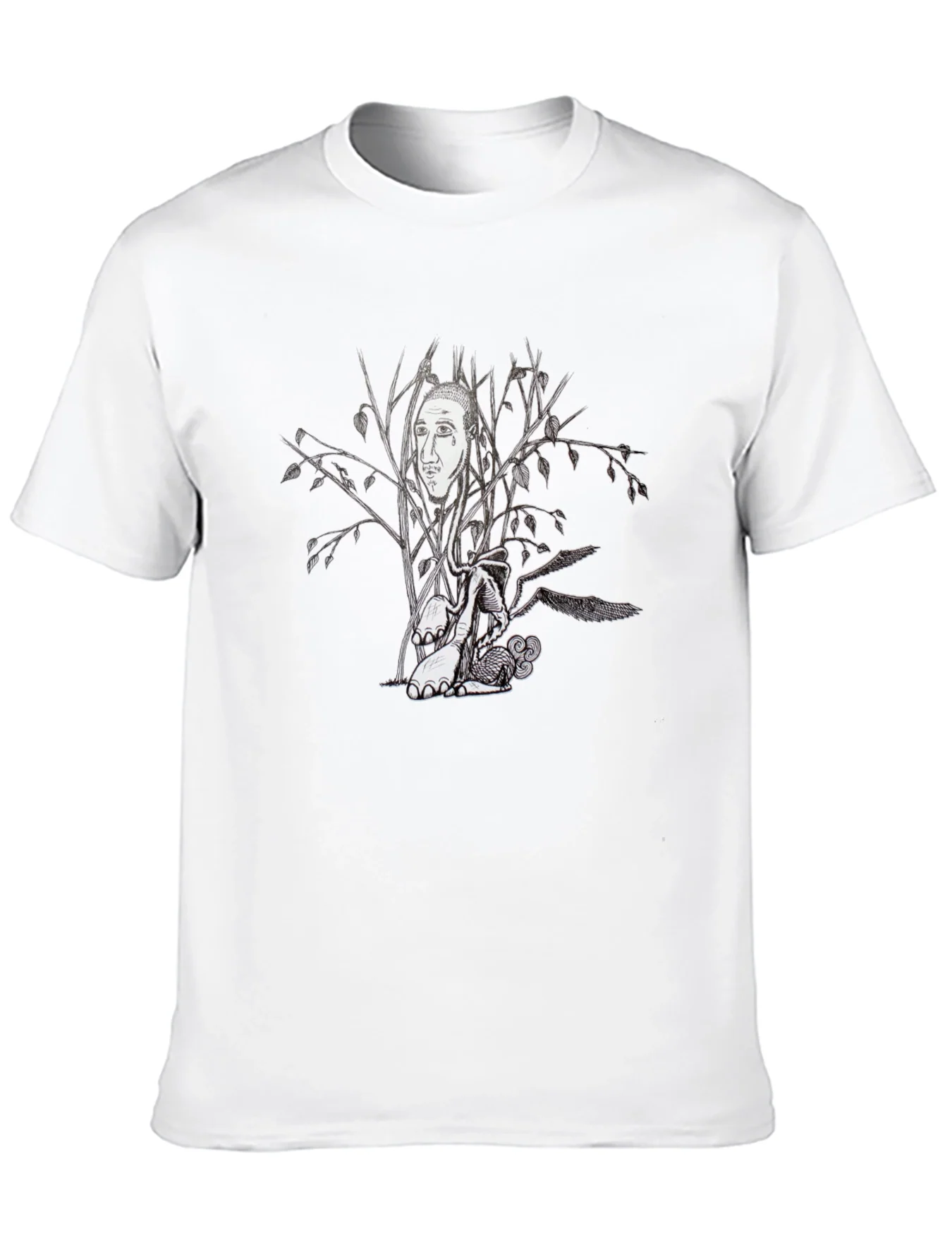 Surreal Tree Face Graphic Black T-Shirt