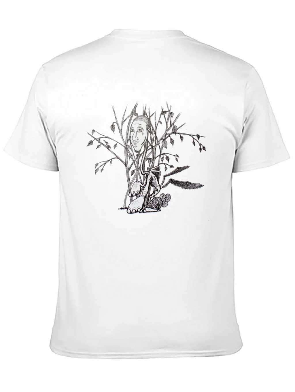 Surreal Tree Face Graphic Black T-Shirt