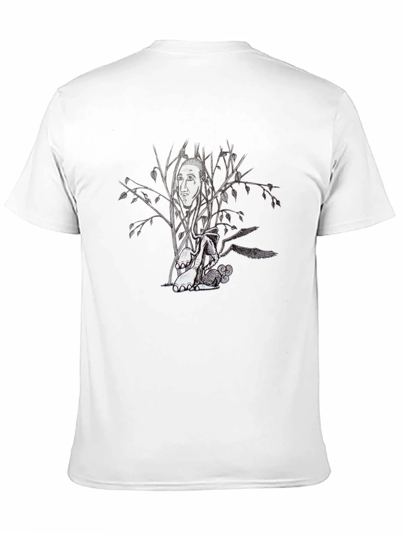 Surreal Tree Face Graphic Black T-Shirt