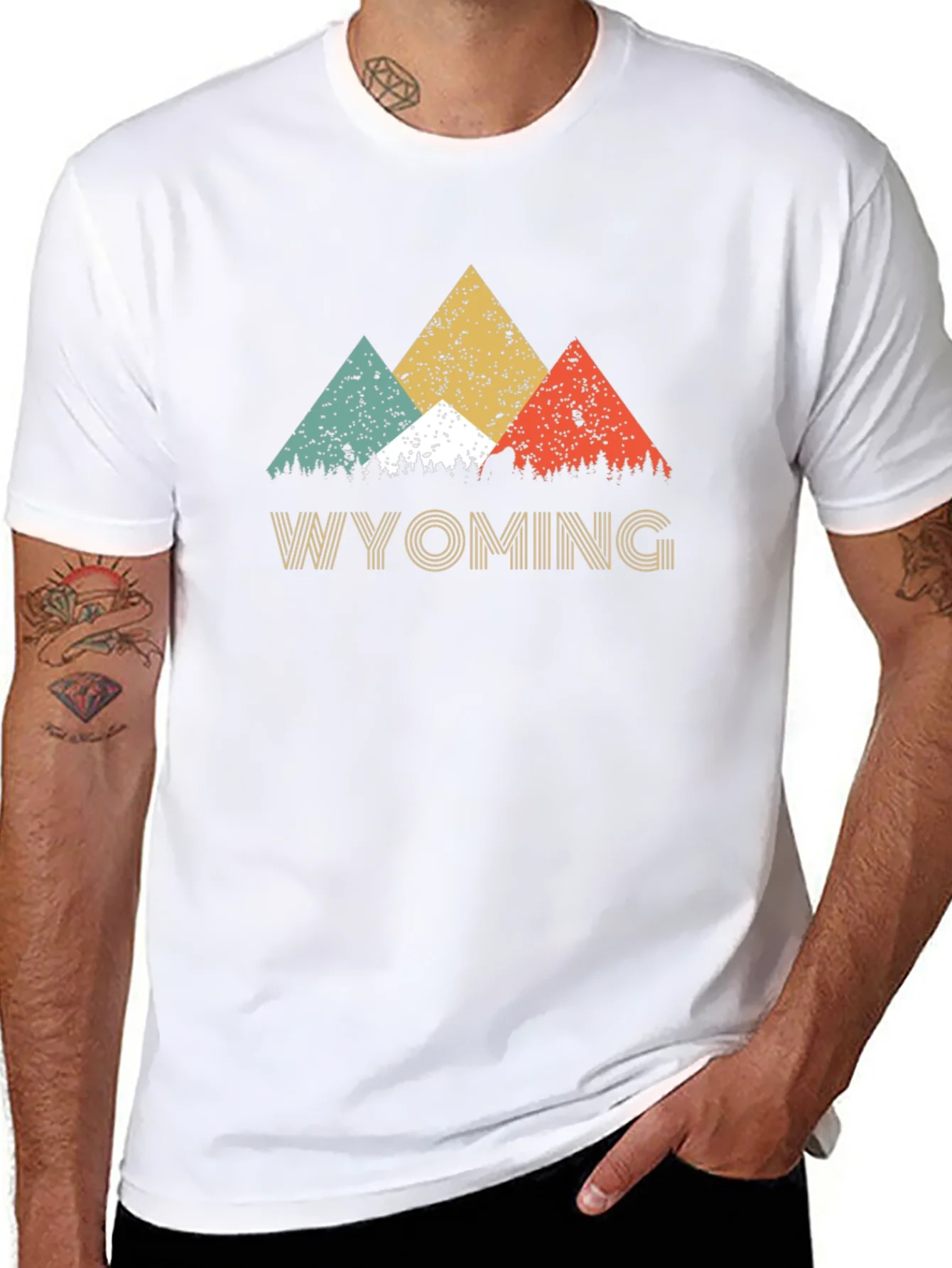 Wyoming Mountain Retro T-Shirt