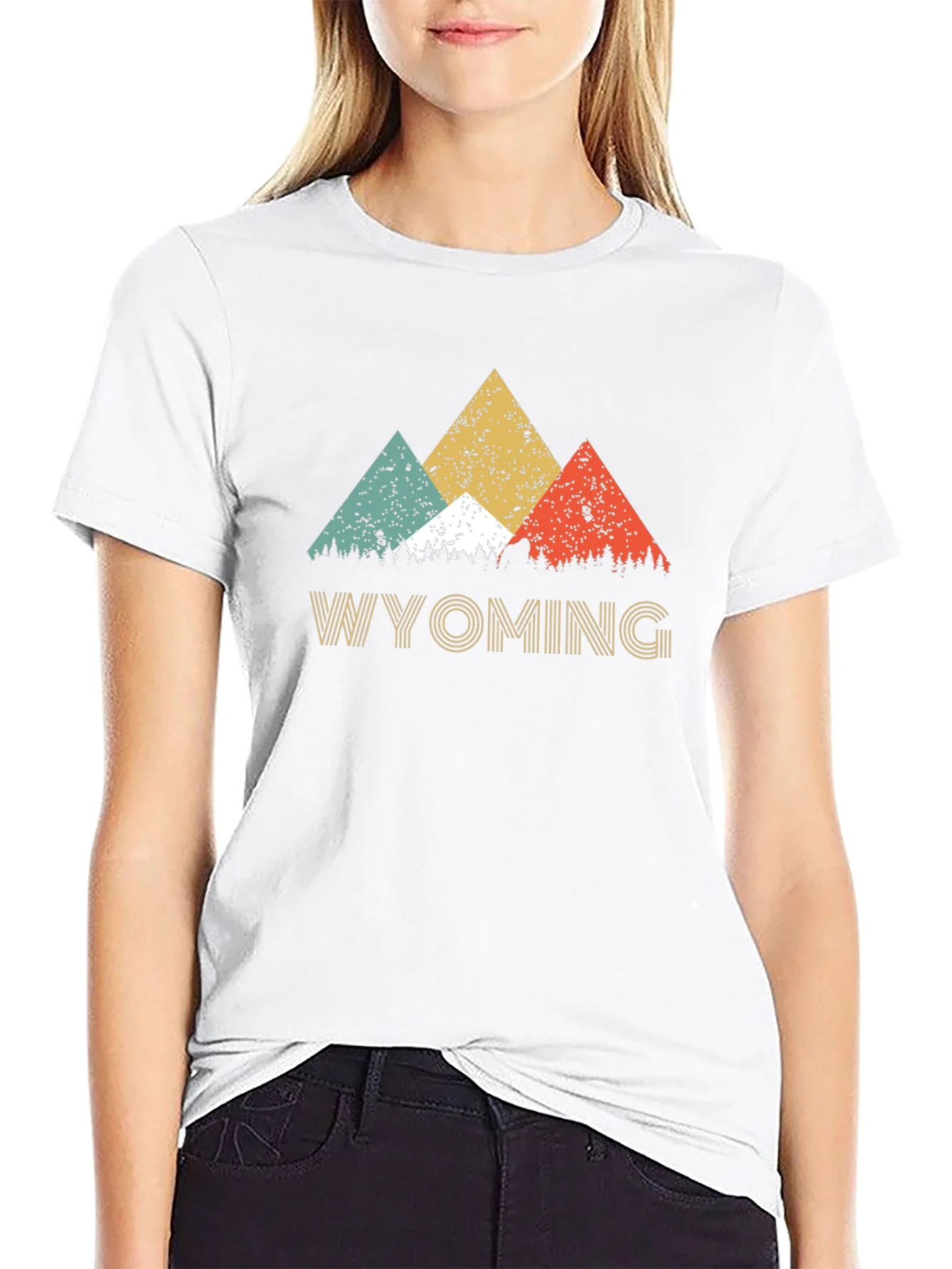 Wyoming Mountain Retro T-Shirt