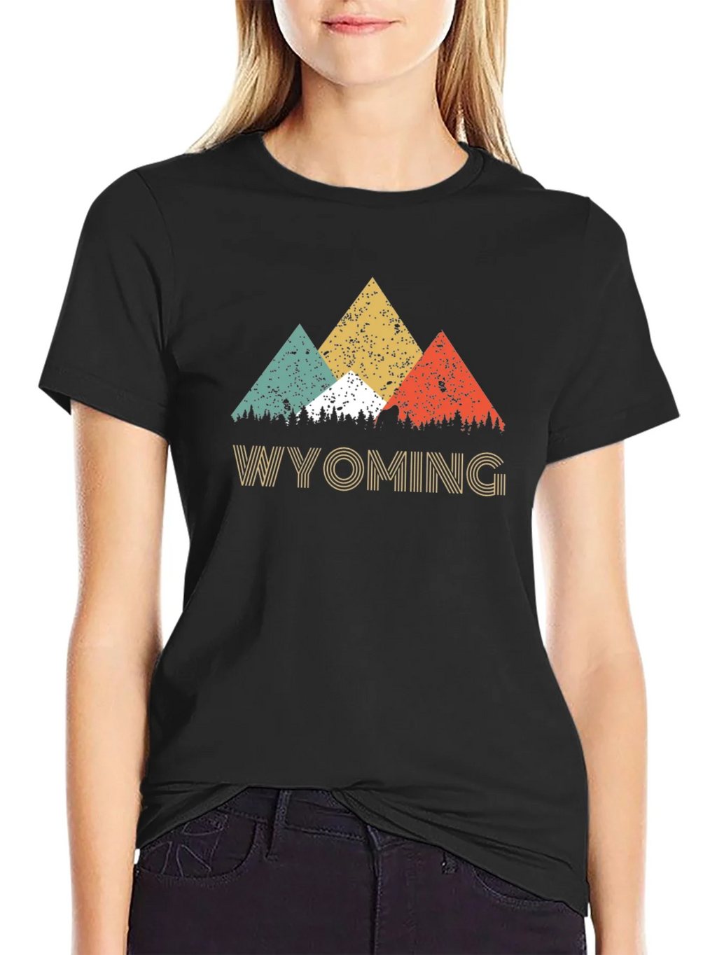 Wyoming Mountain Retro T-Shirt