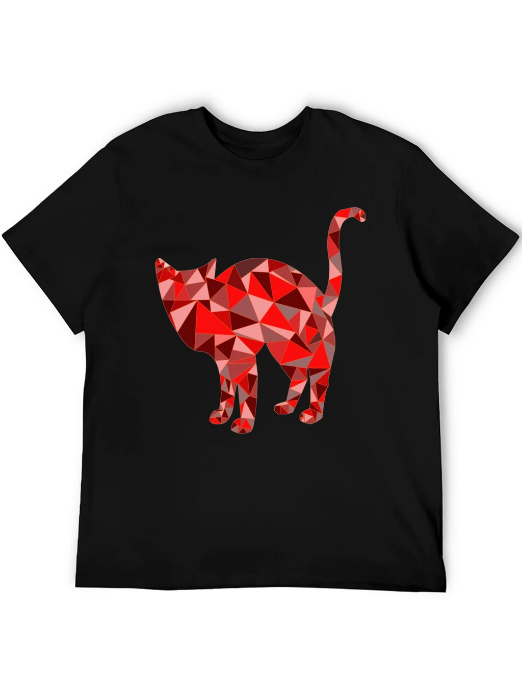 Geometric Cat Graphic T-Shirt - Modern Tee