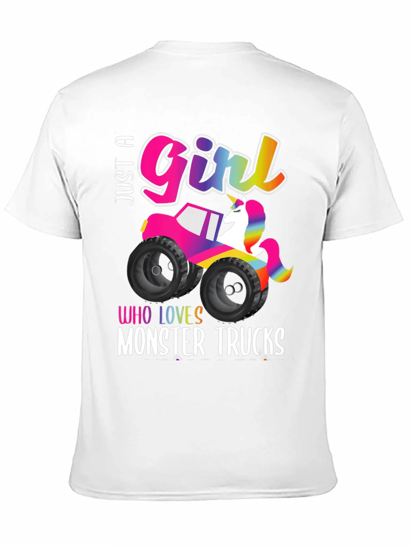 Just a Girl Who Loves Monster Trucks Unicorn T-Shirt