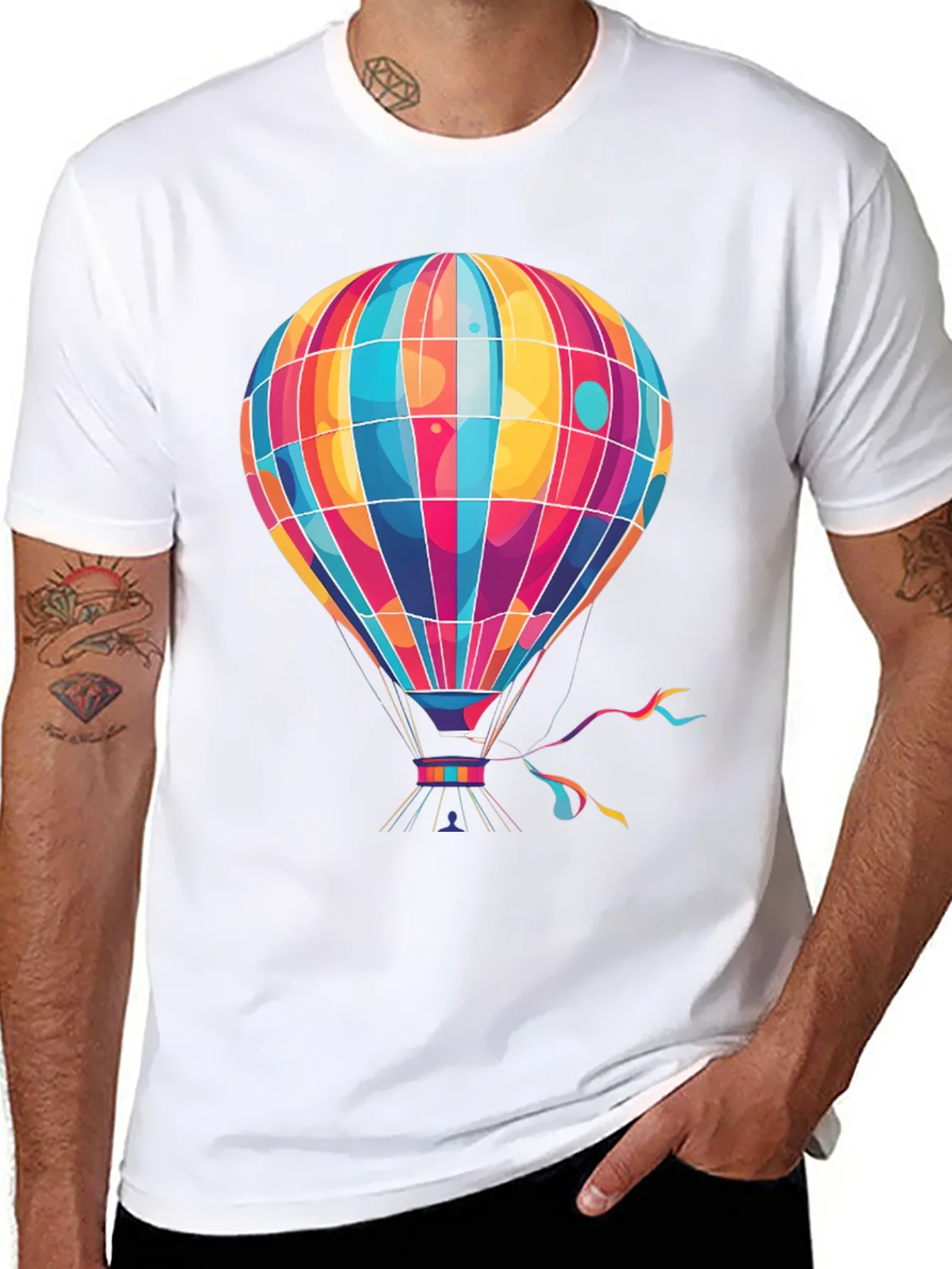 Vibrant Hot Air Balloon Graphic Tee - Stylish & Unique!