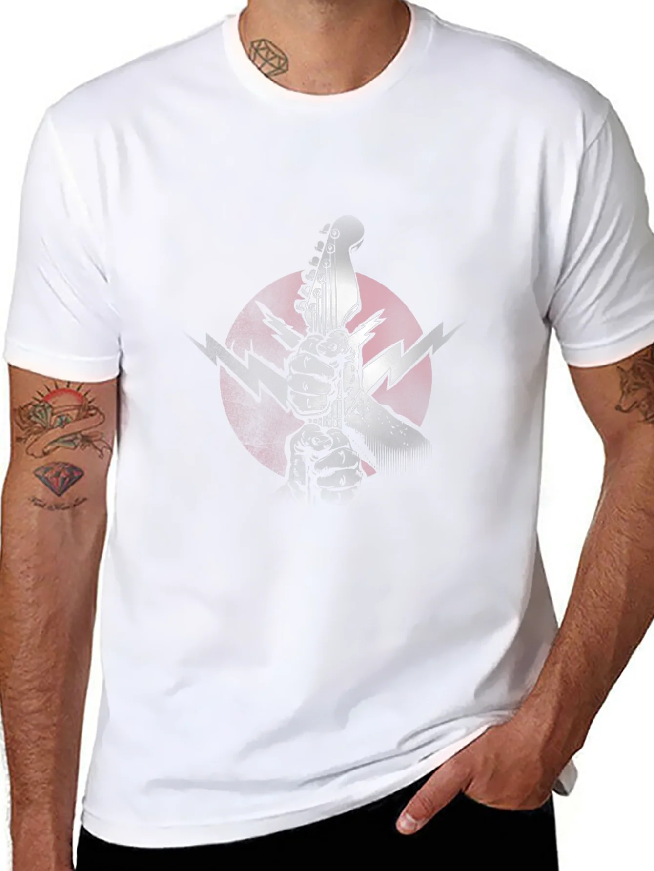 Electric Guitar Lightning Bolt Graphic Tee
