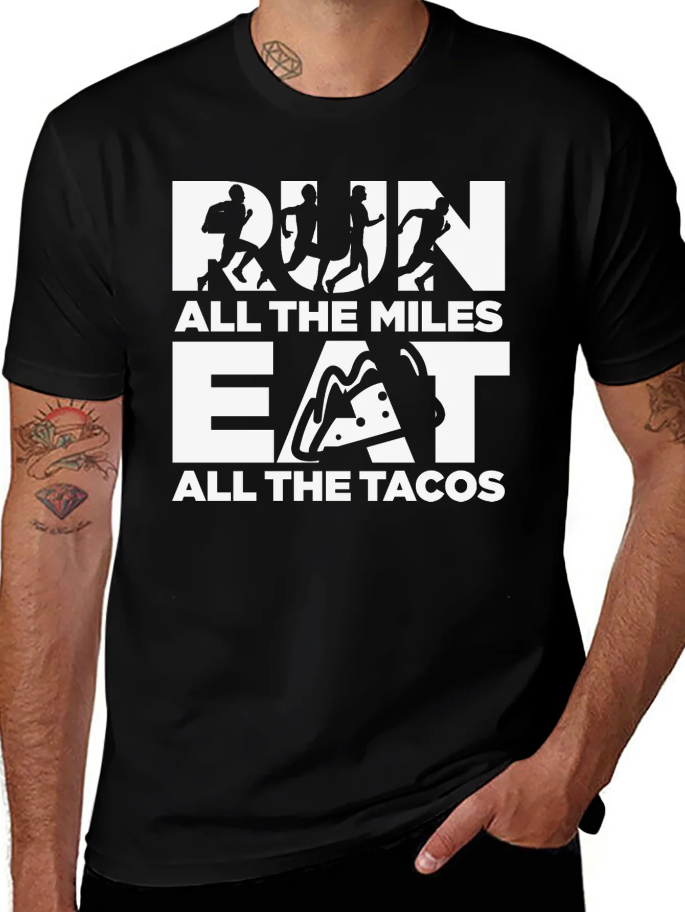 Run All the Miles Eat All the Tacos Graphic Tee