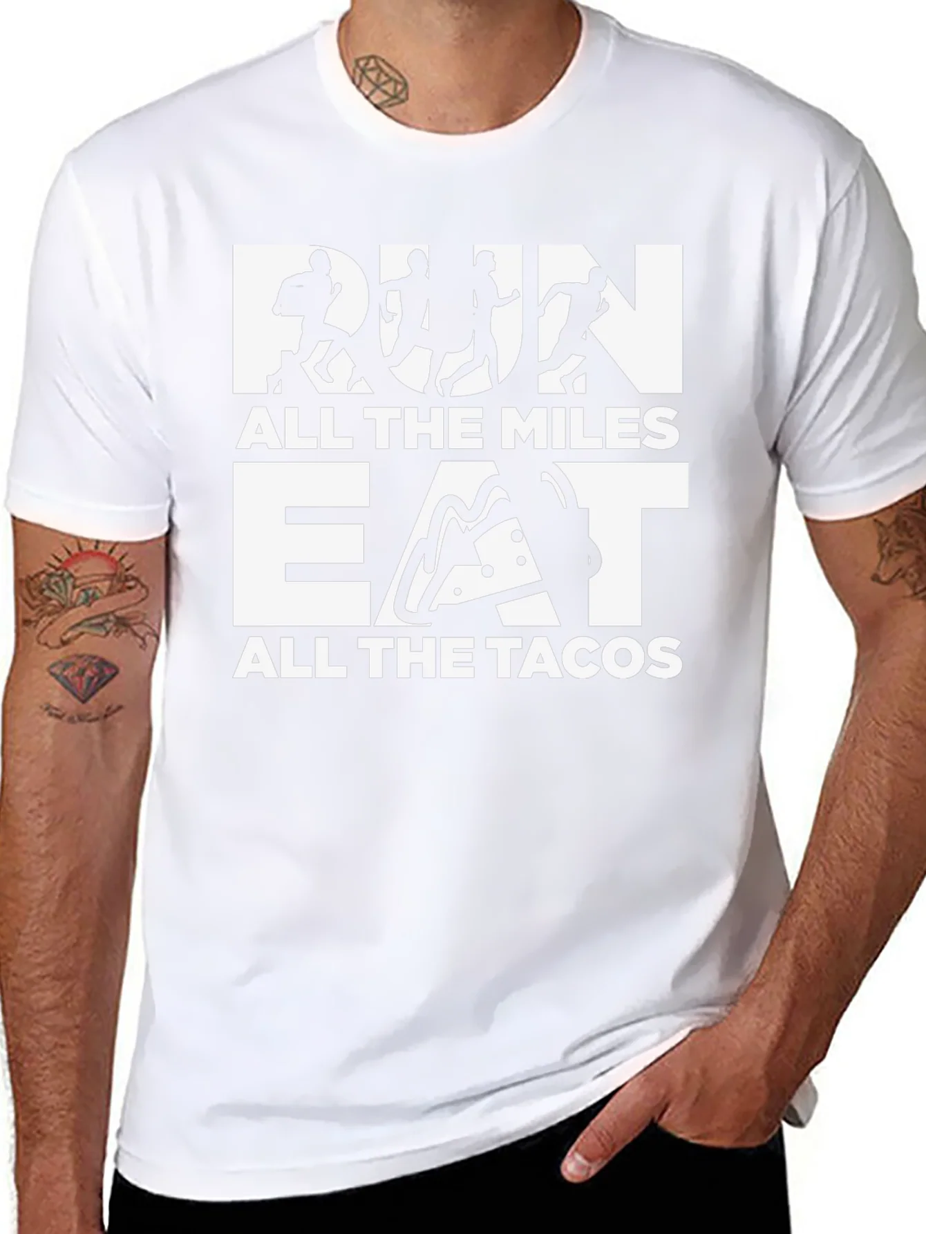 Run All the Miles Eat All the Tacos Graphic Tee