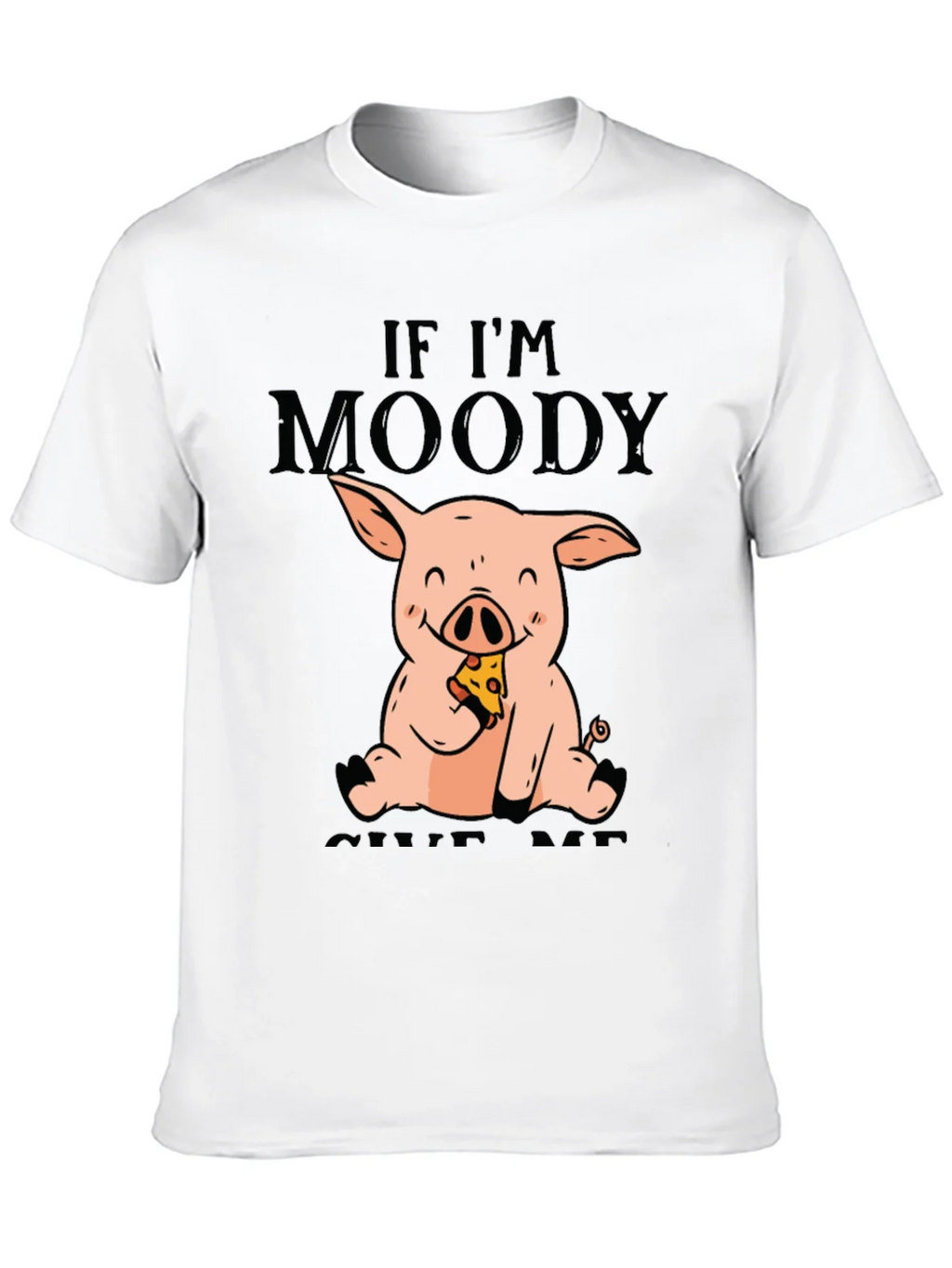 Moody Pig Pizza T-Shirt - Funny Graphic Tee