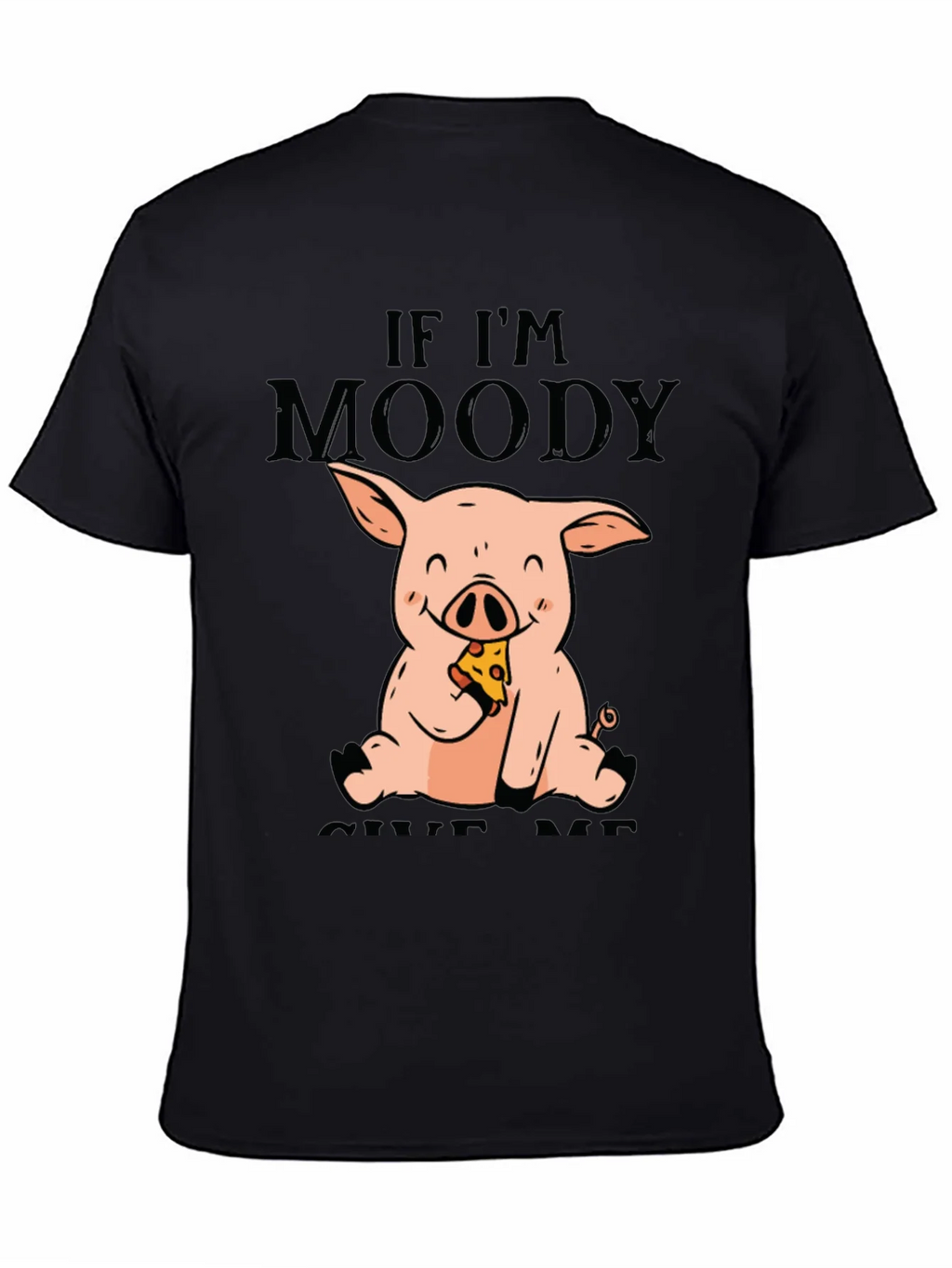 Moody Pig Pizza T-Shirt - Funny Graphic Tee