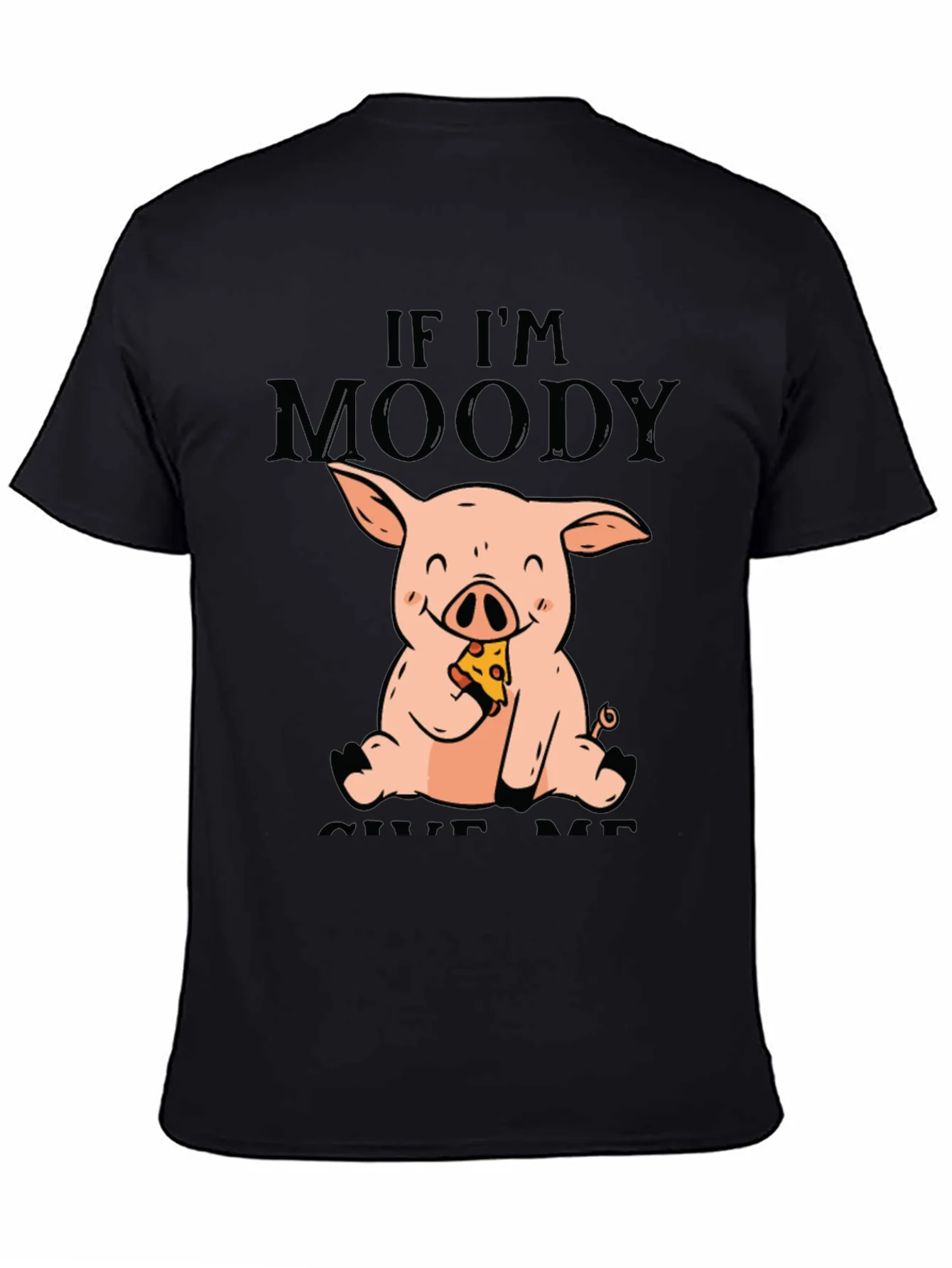 Moody Pig Pizza T-Shirt - Funny Graphic Tee