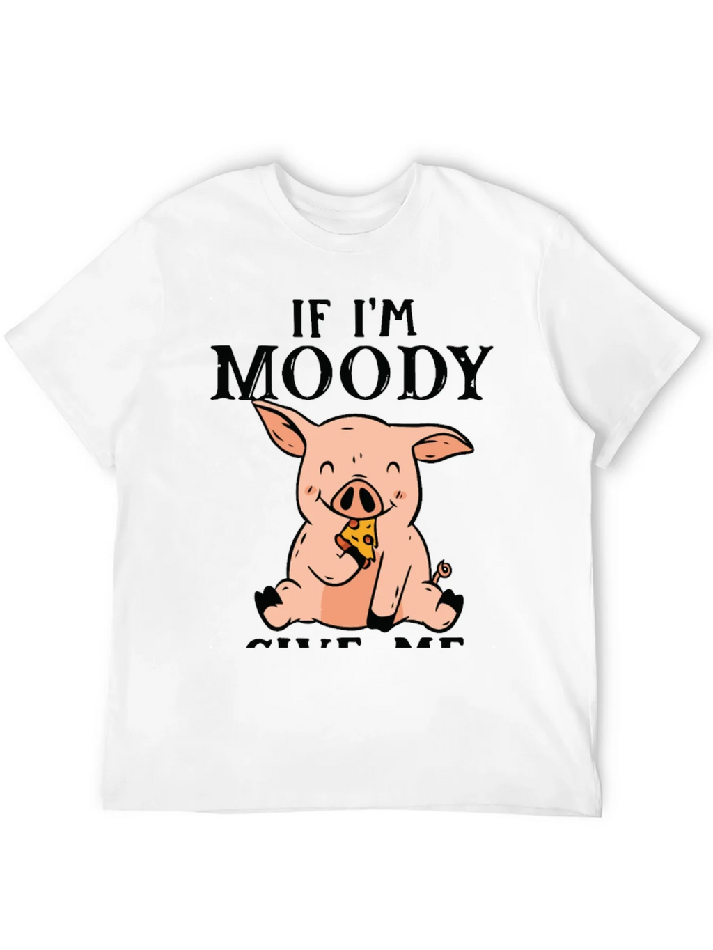 Moody Pig Pizza T-Shirt - Funny Graphic Tee