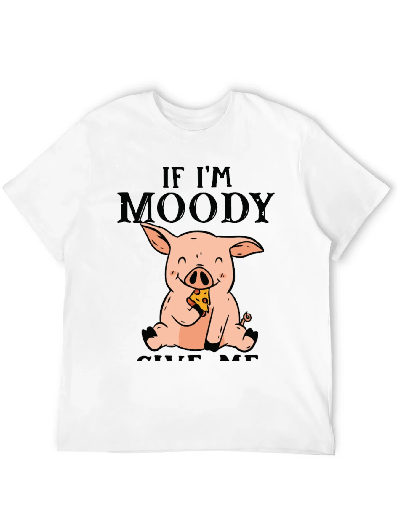 Moody Pig Pizza T-Shirt - Funny Graphic Tee