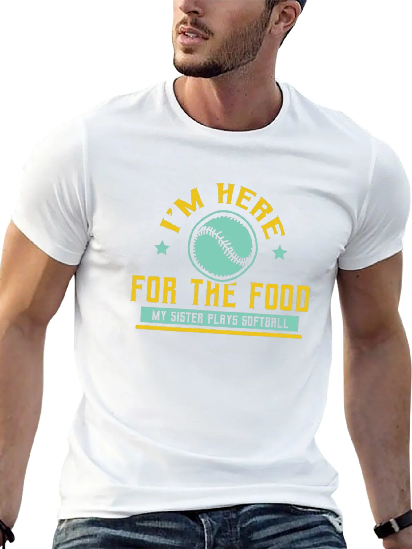 Im Here for the Food Softball T-Shirt