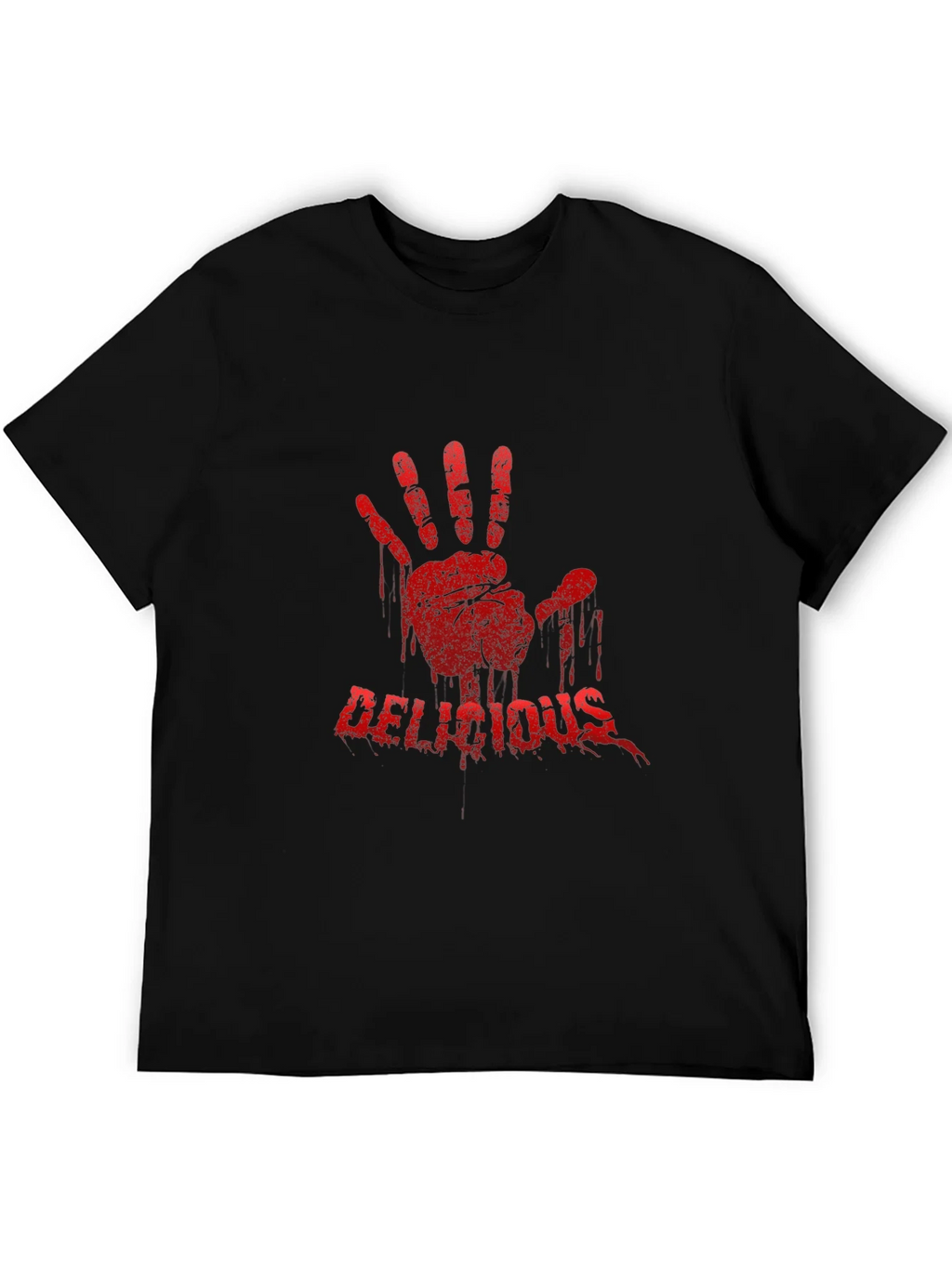 Bloody Handprint Delicious T-Shirt - Black
