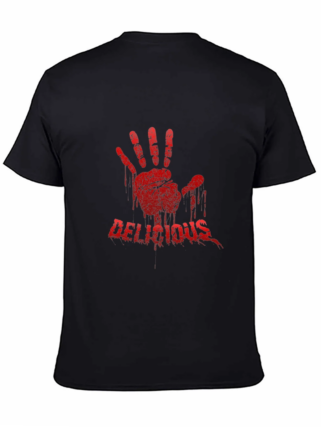Bloody Handprint Delicious T-Shirt - Black