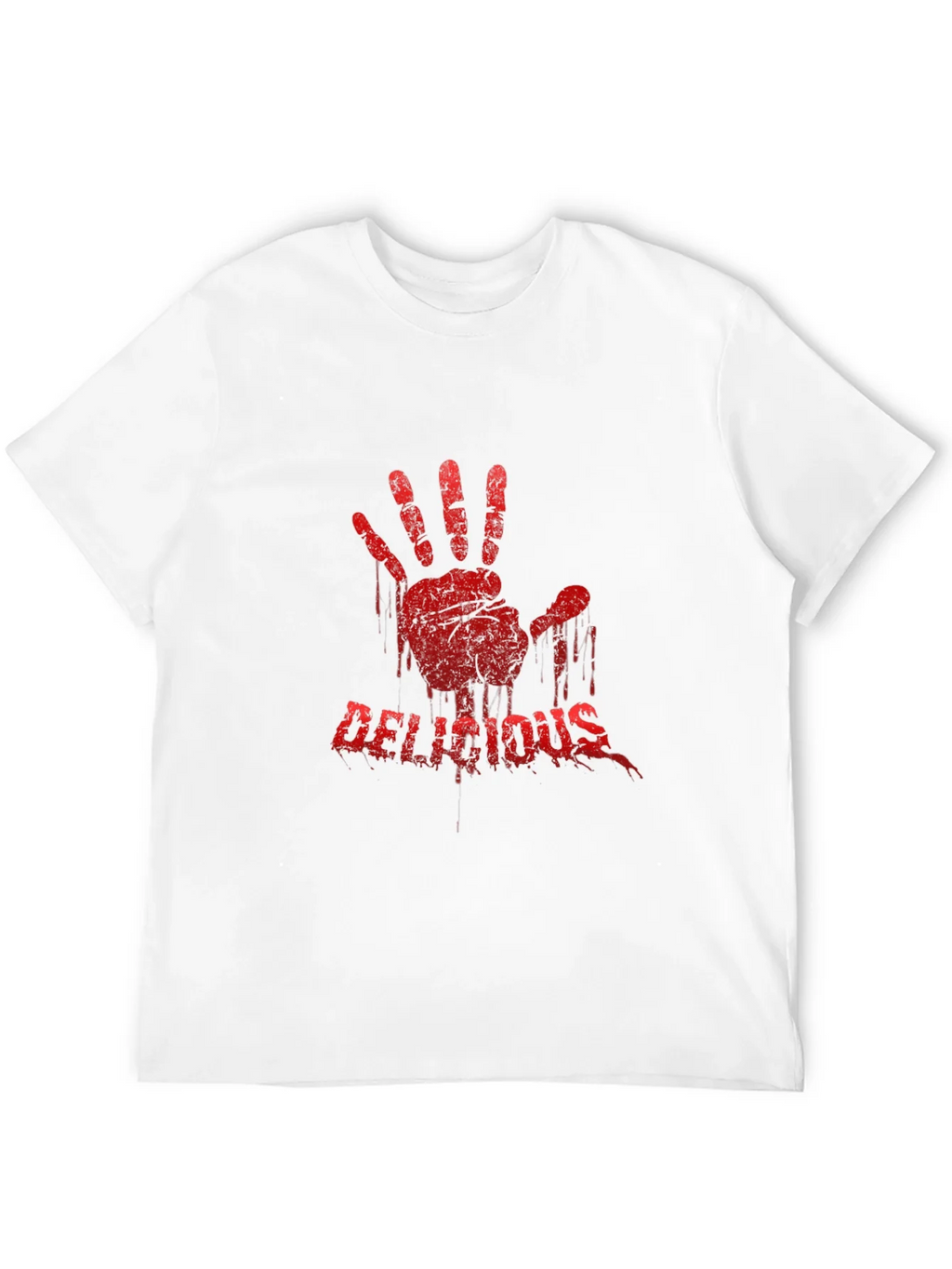 Bloody Handprint Delicious T-Shirt - Black