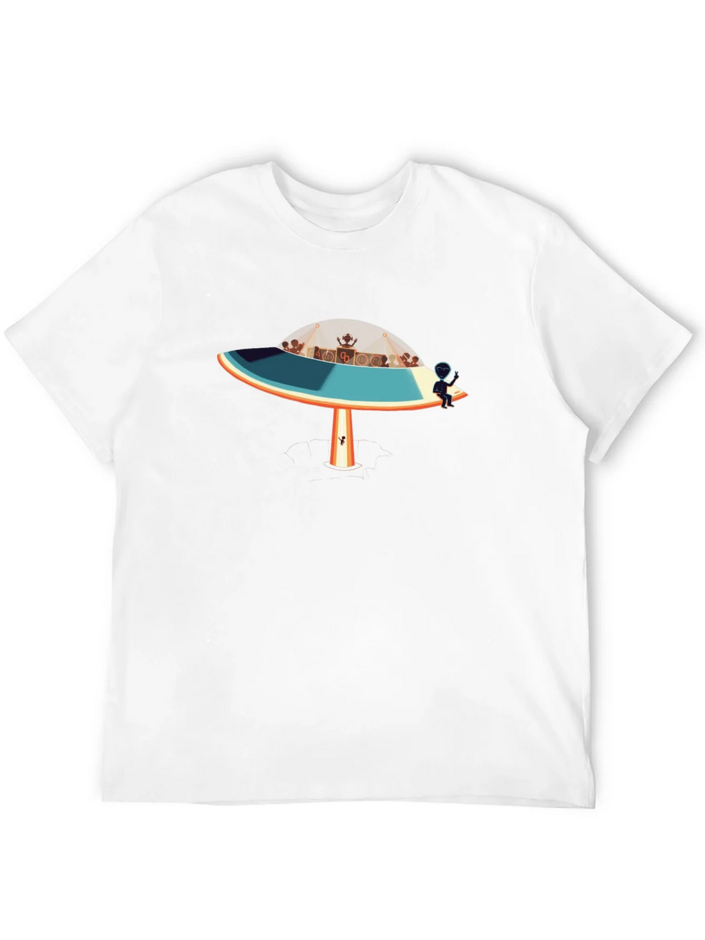 UFO Alien Party Black T-Shirt