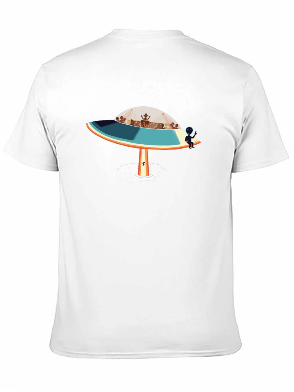 UFO Alien Party Black T-Shirt