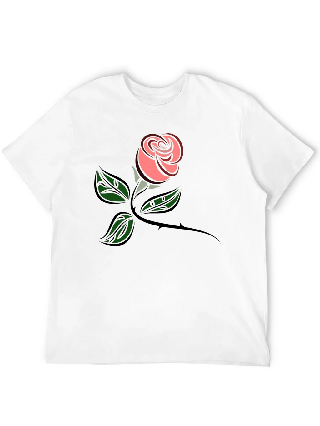 Rose Graphic Tee - Black Cotton Comfort