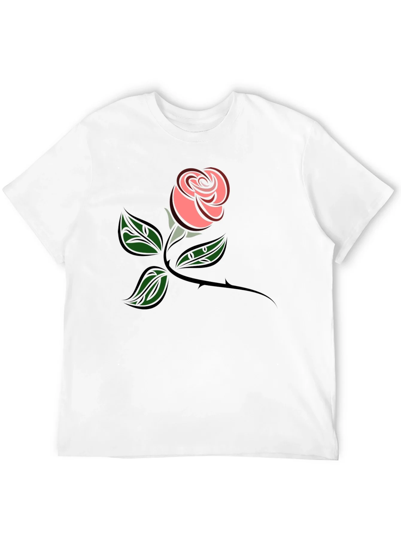 Rose Graphic Tee - Black Cotton Comfort