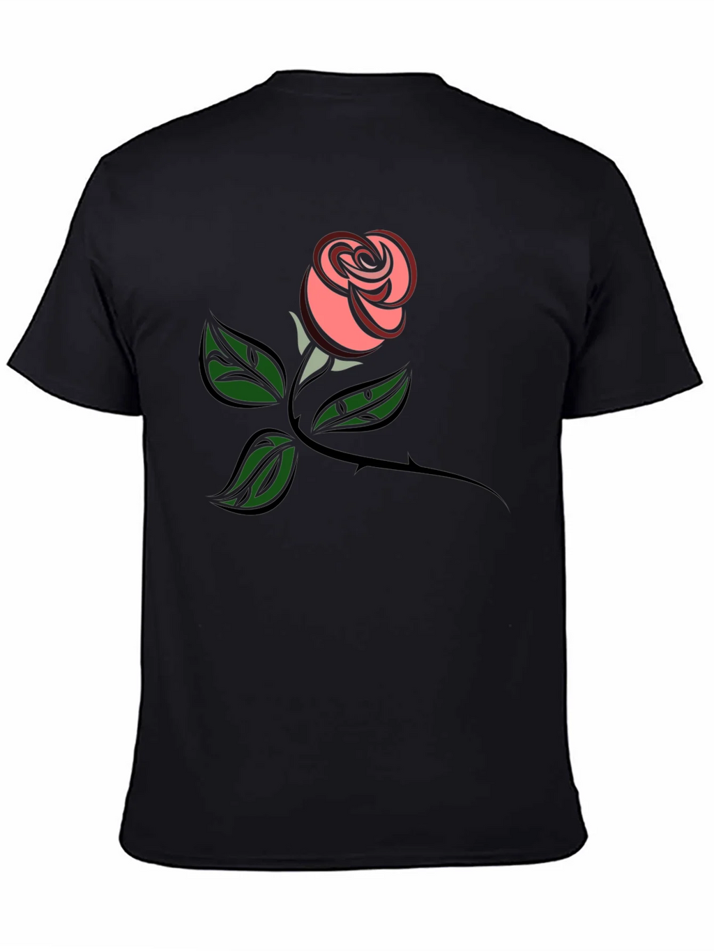 Rose Graphic Tee - Black Cotton Comfort