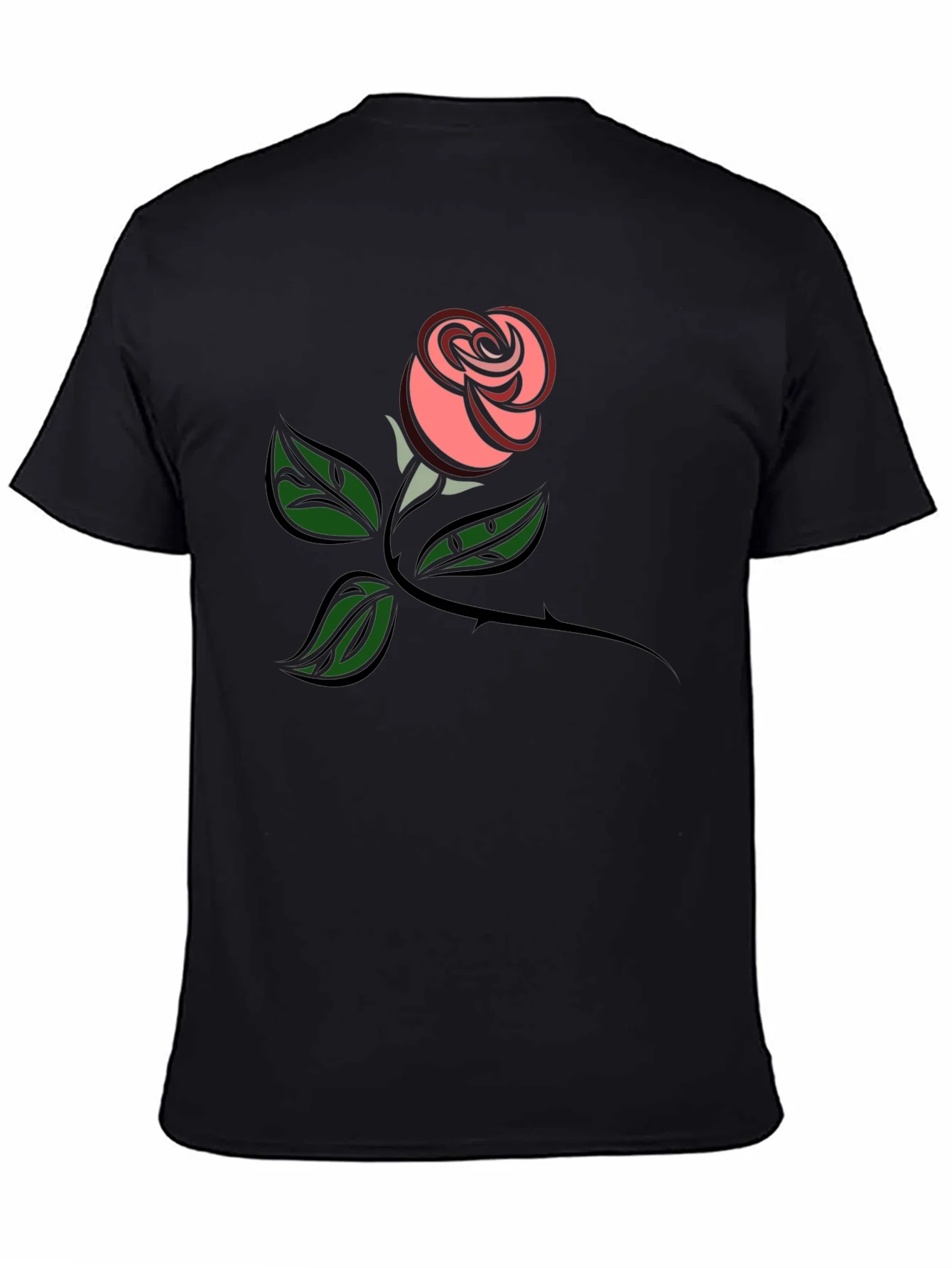 Rose Graphic Tee - Black Cotton Comfort