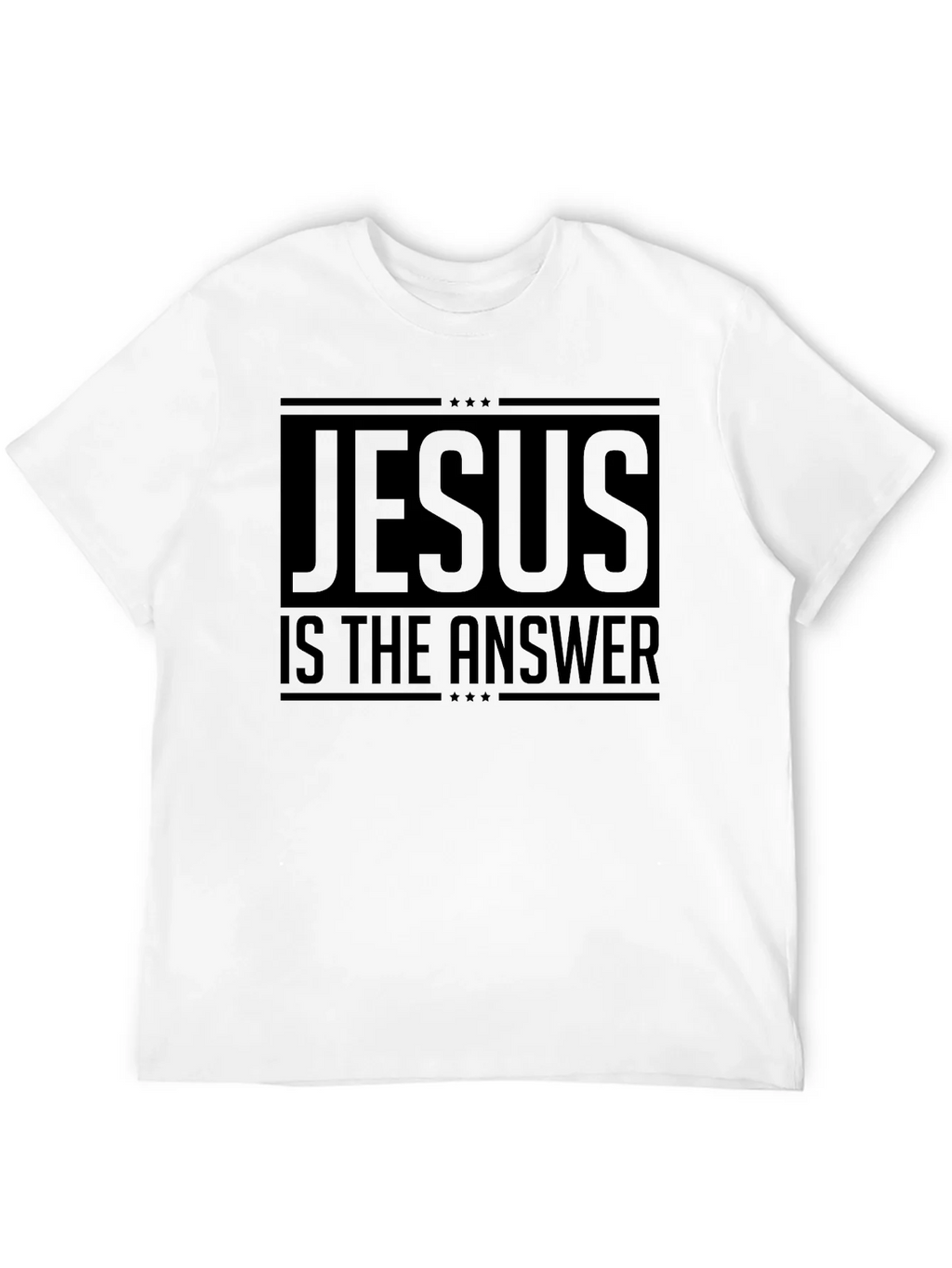 Jesus Is The Answer Black Graphic T-Shirt