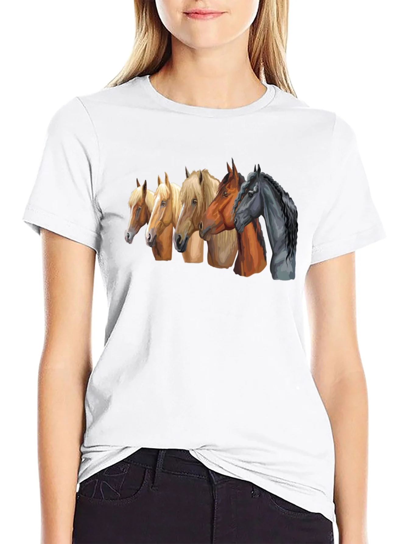 Horse Breed Tee - Black Graphic T-Shirt