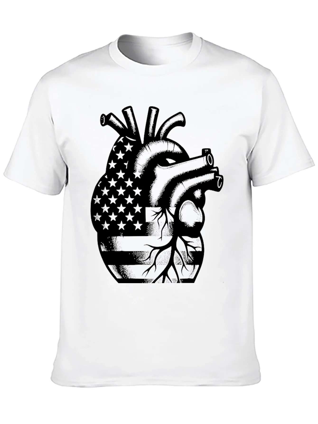 American Heart Graphic T-Shirt - Patriotic Style