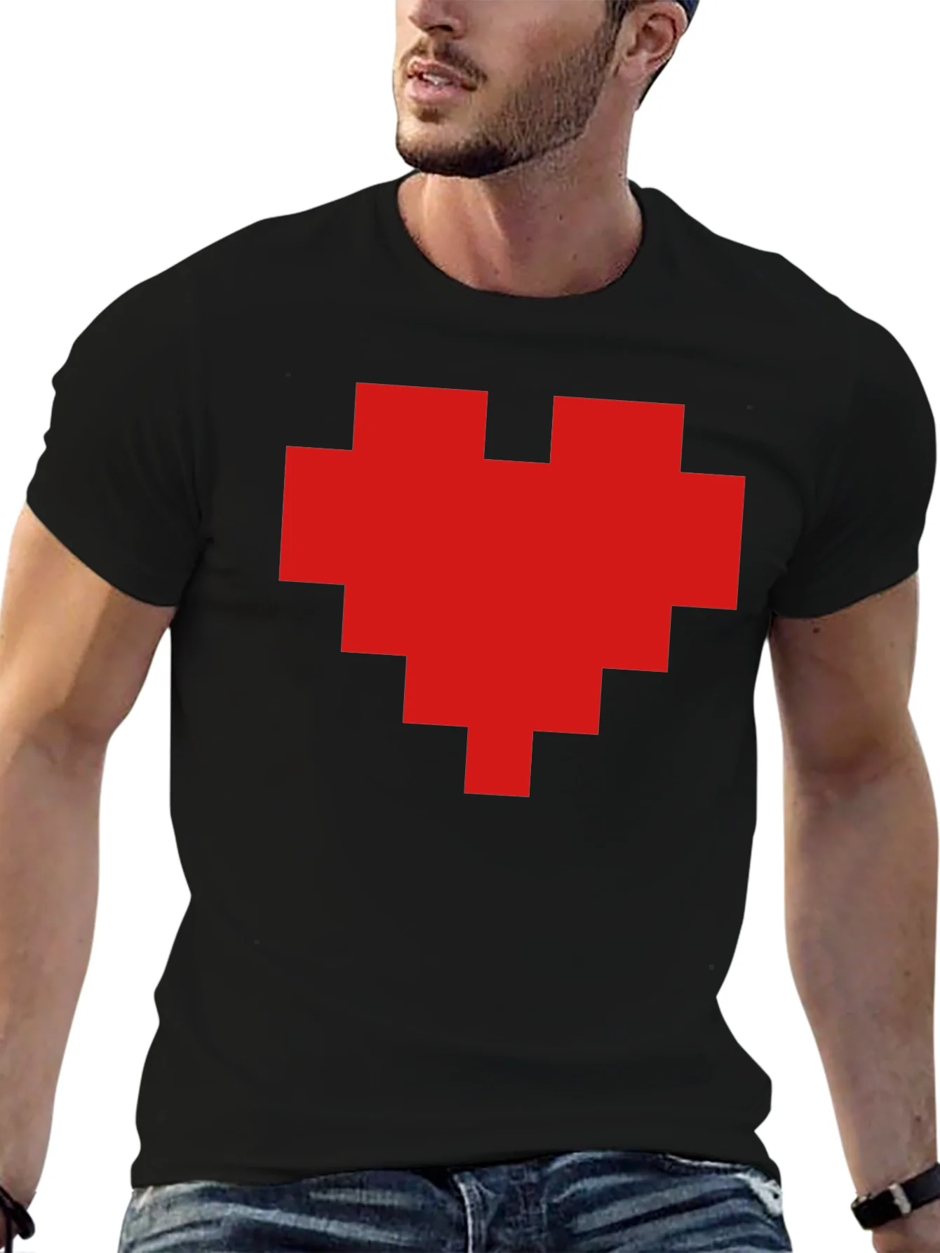 Pixel Heart Graphic Tee - Black