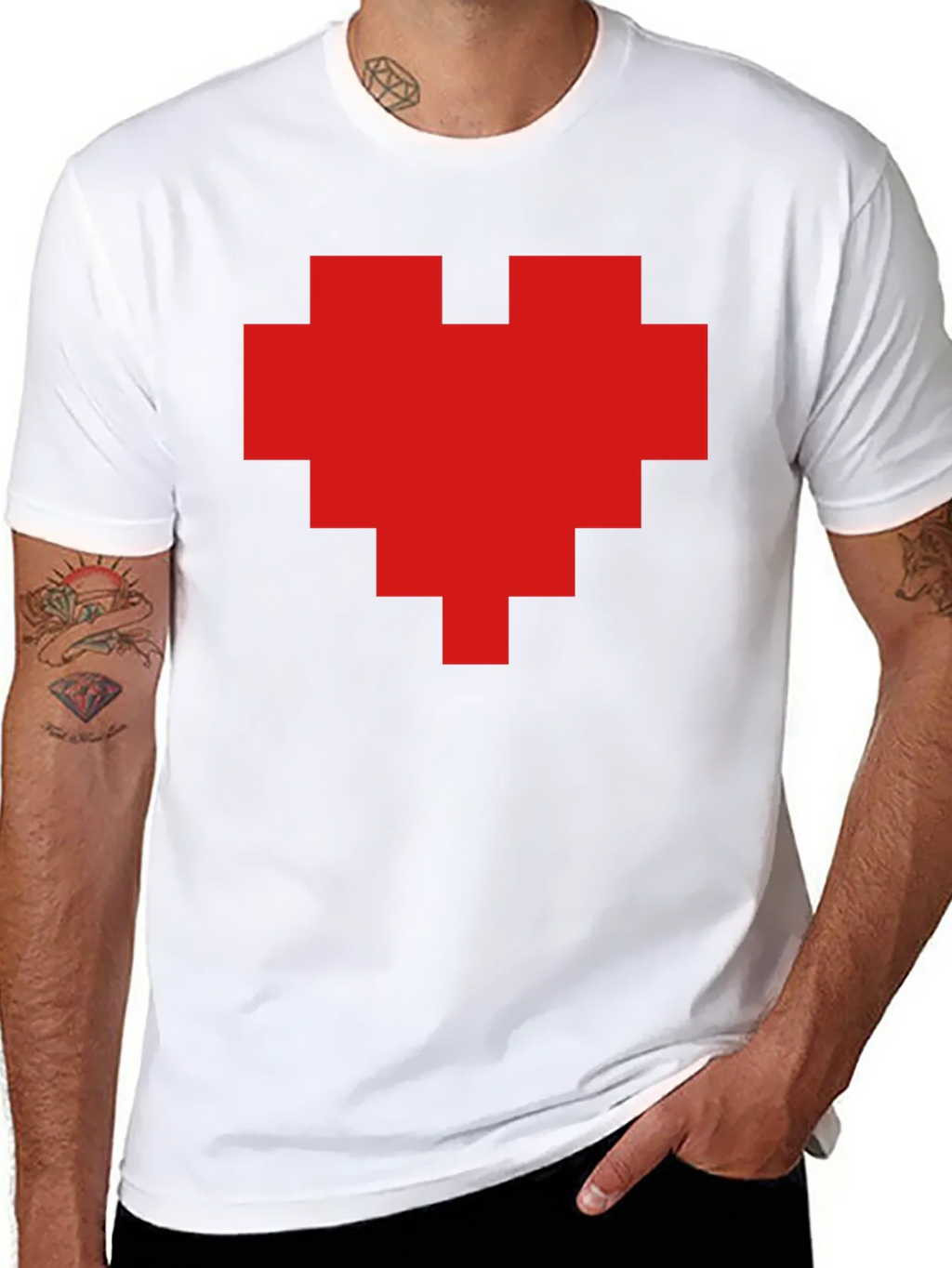 Pixel Heart Graphic Tee - Black