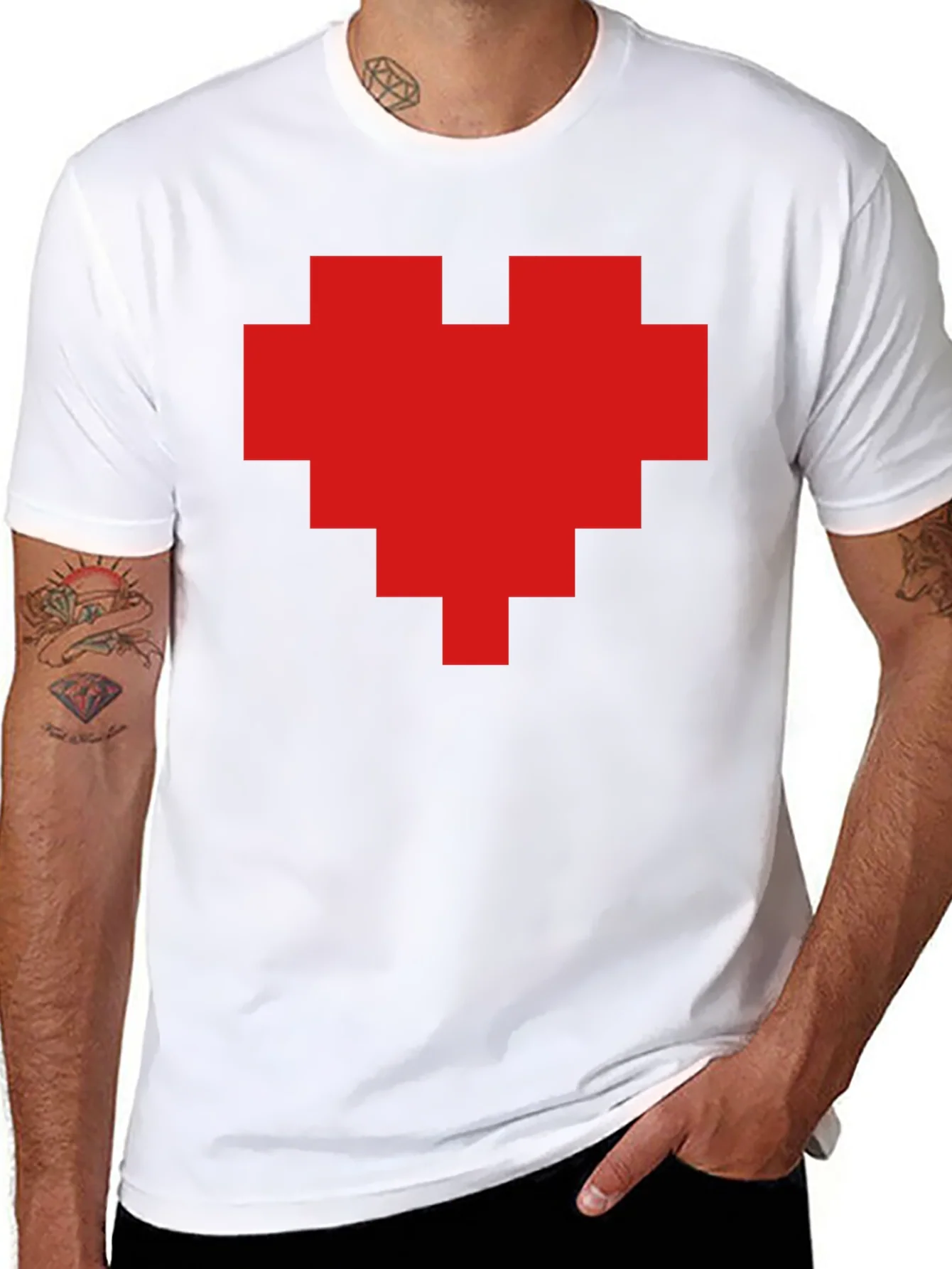 Pixel Heart Graphic Tee - Black