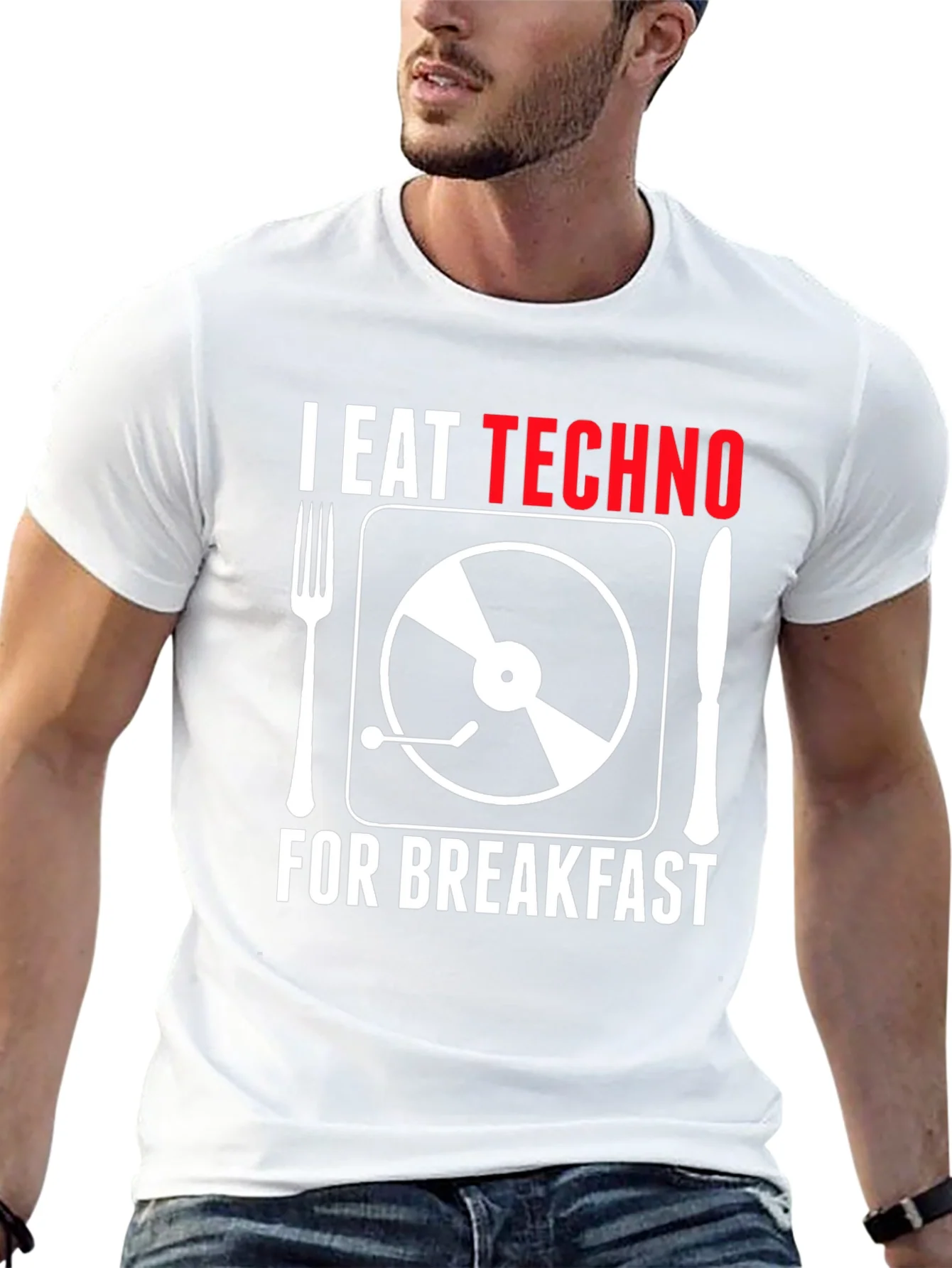 I Eat Techno For Breakfast T-Shirt - Music Lover Tee