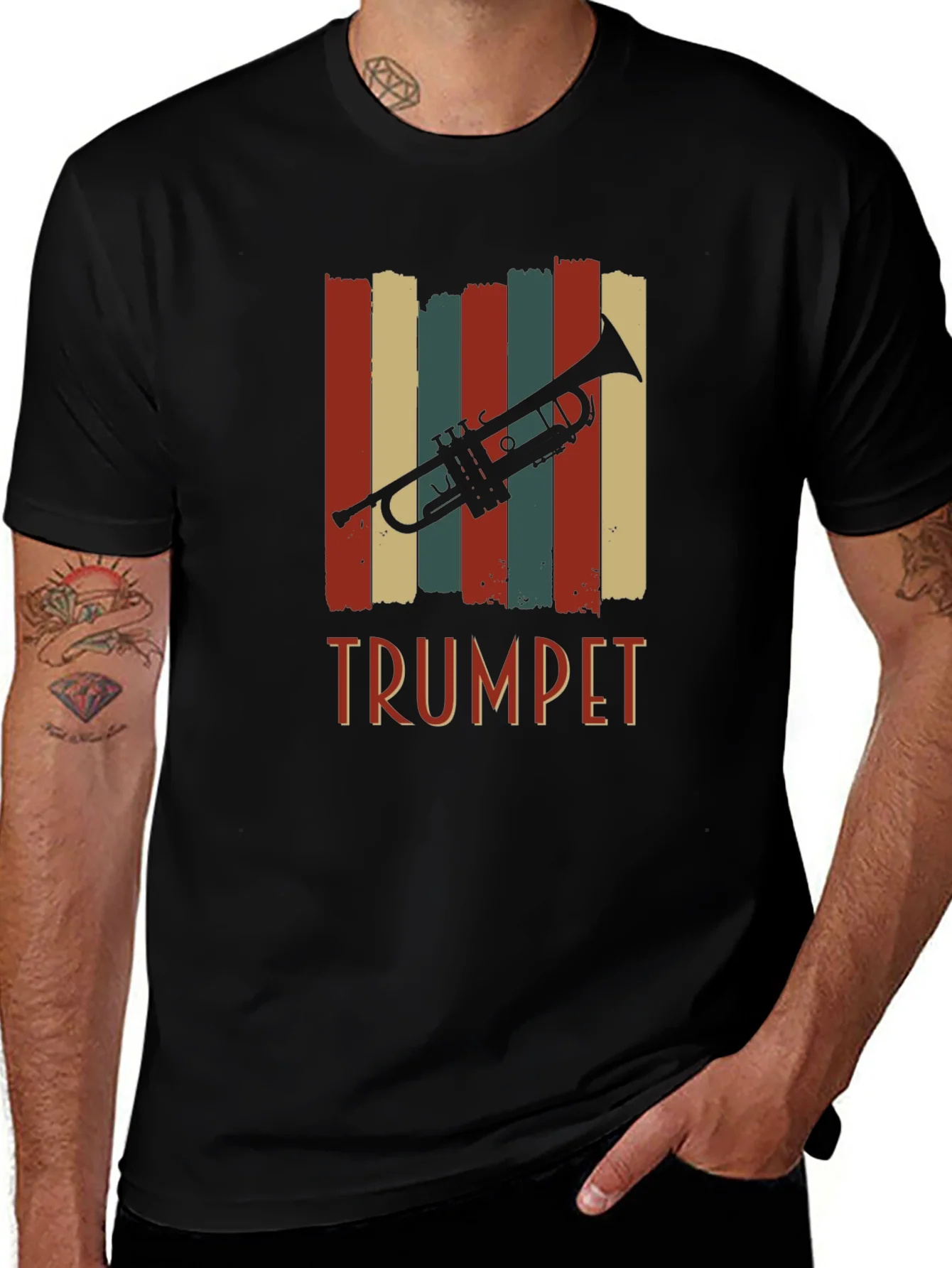Retro Trumpet T-Shirt - Vintage Style Musical Tee