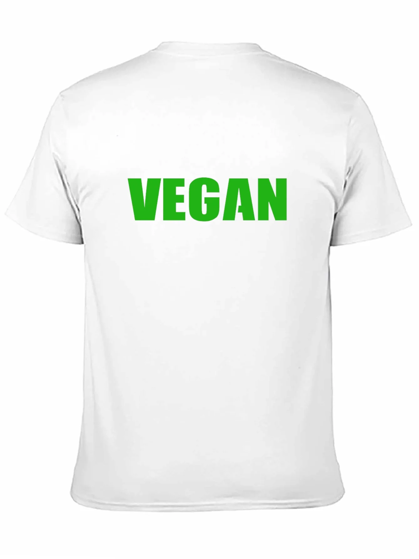 Vegan T-Shirt - Black Crew Neck - Bold Green Print