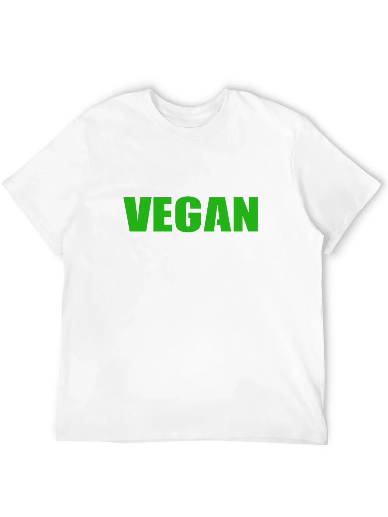 Vegan T-Shirt - Black Crew Neck - Bold Green Print