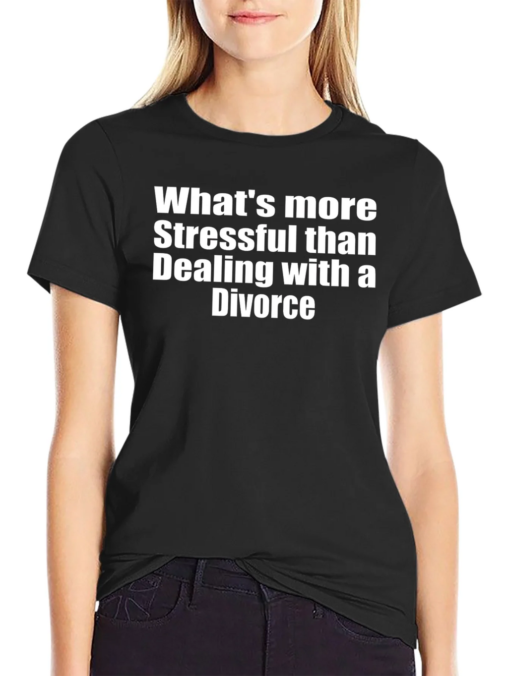 Stressful Divorce Graphic Tee - Black Cotton Blend