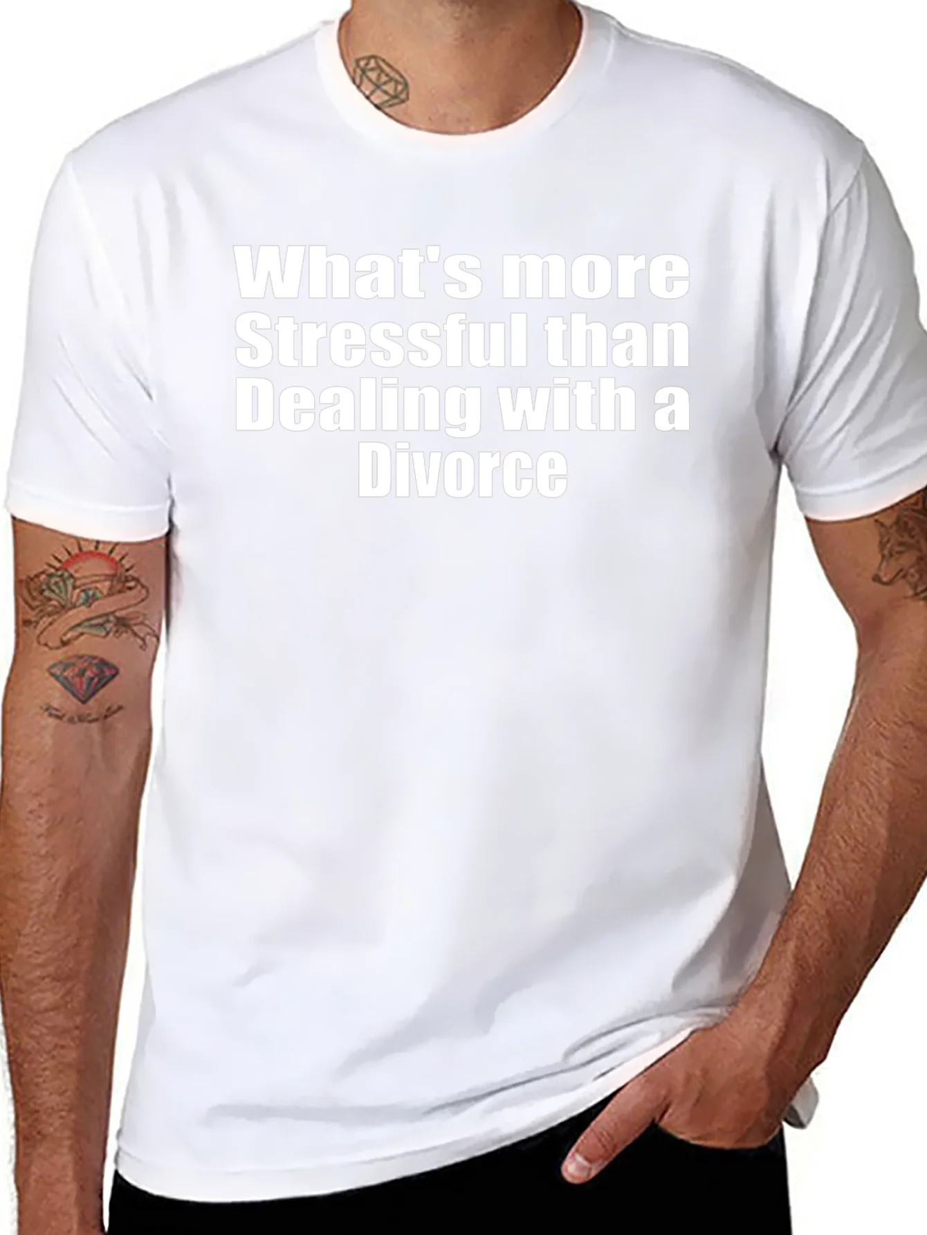 Stressful Divorce Graphic Tee - Black Cotton Blend