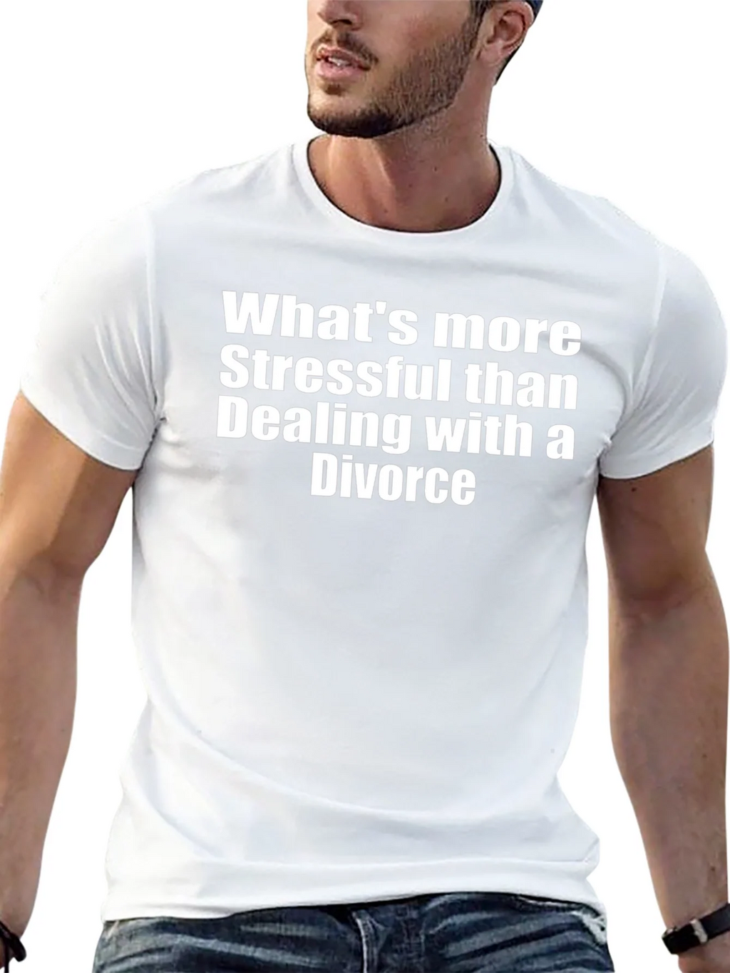 Stressful Divorce Graphic Tee - Black Cotton Blend